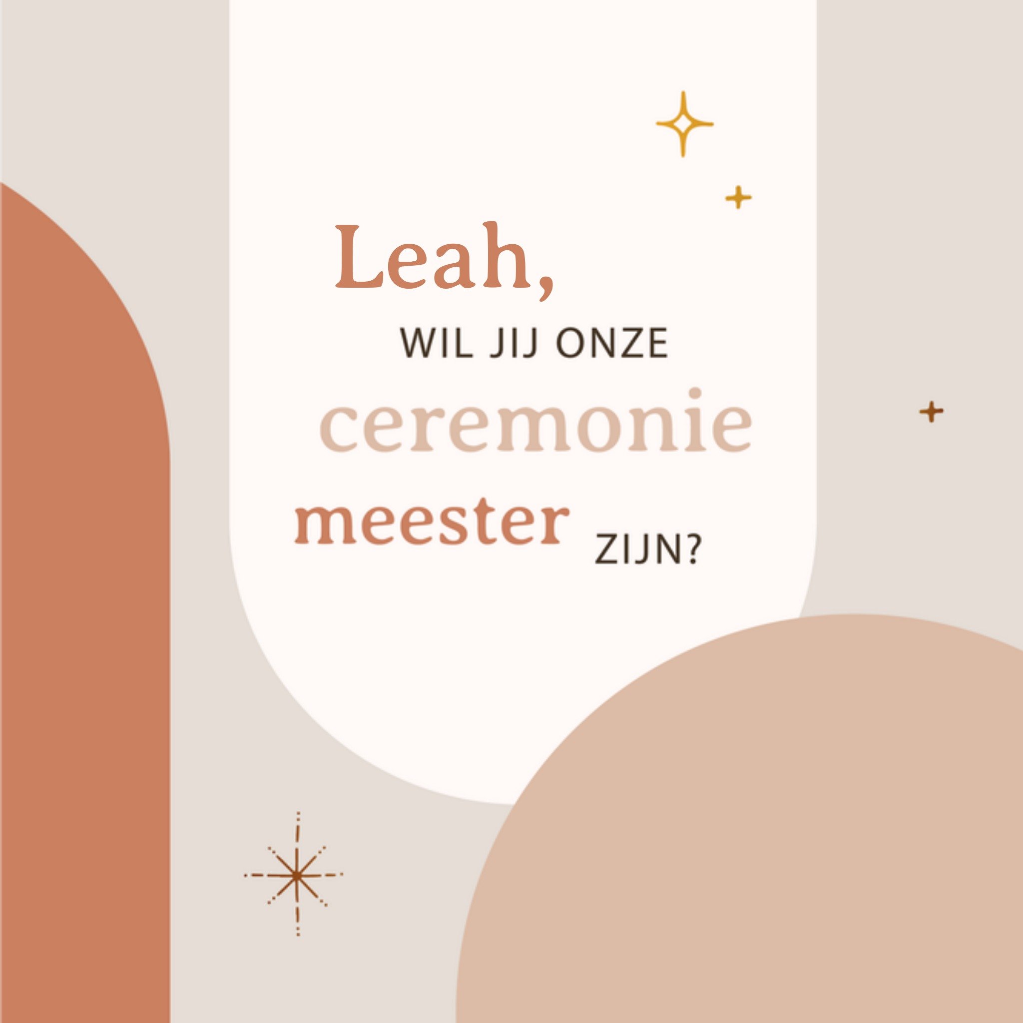 Greetz Huwelijkskaart Ceremonie Meester Voor haar Vierkant