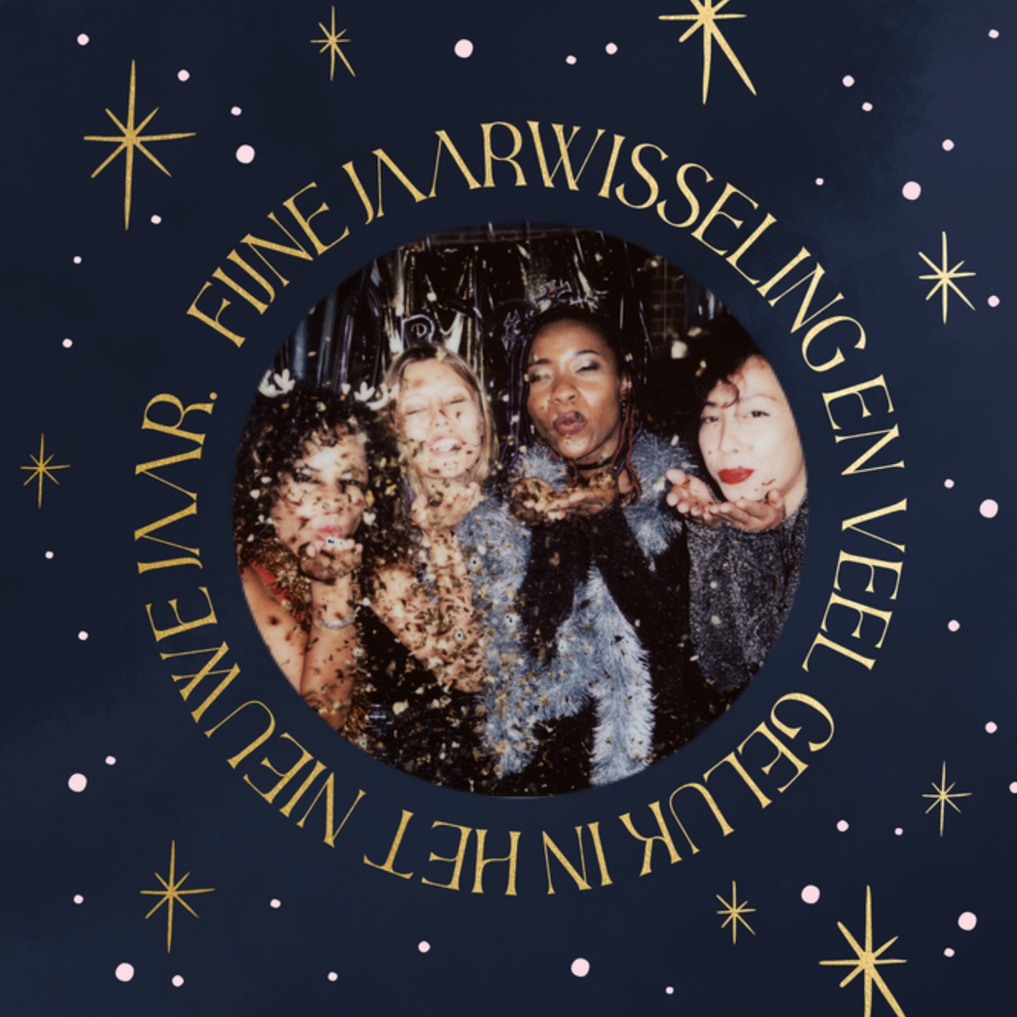 Greetz Nieuwjaar fijne jaarwisseling Vierkant