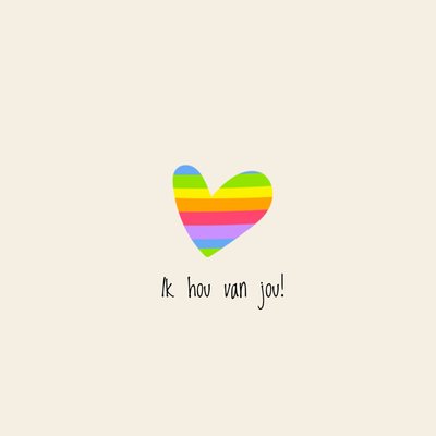 Ik Hou Van Jou Kleurrijk Hart Liefde Kaart