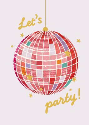 Let's Party! Geïllustreerde Discobal Verjaardagskaart