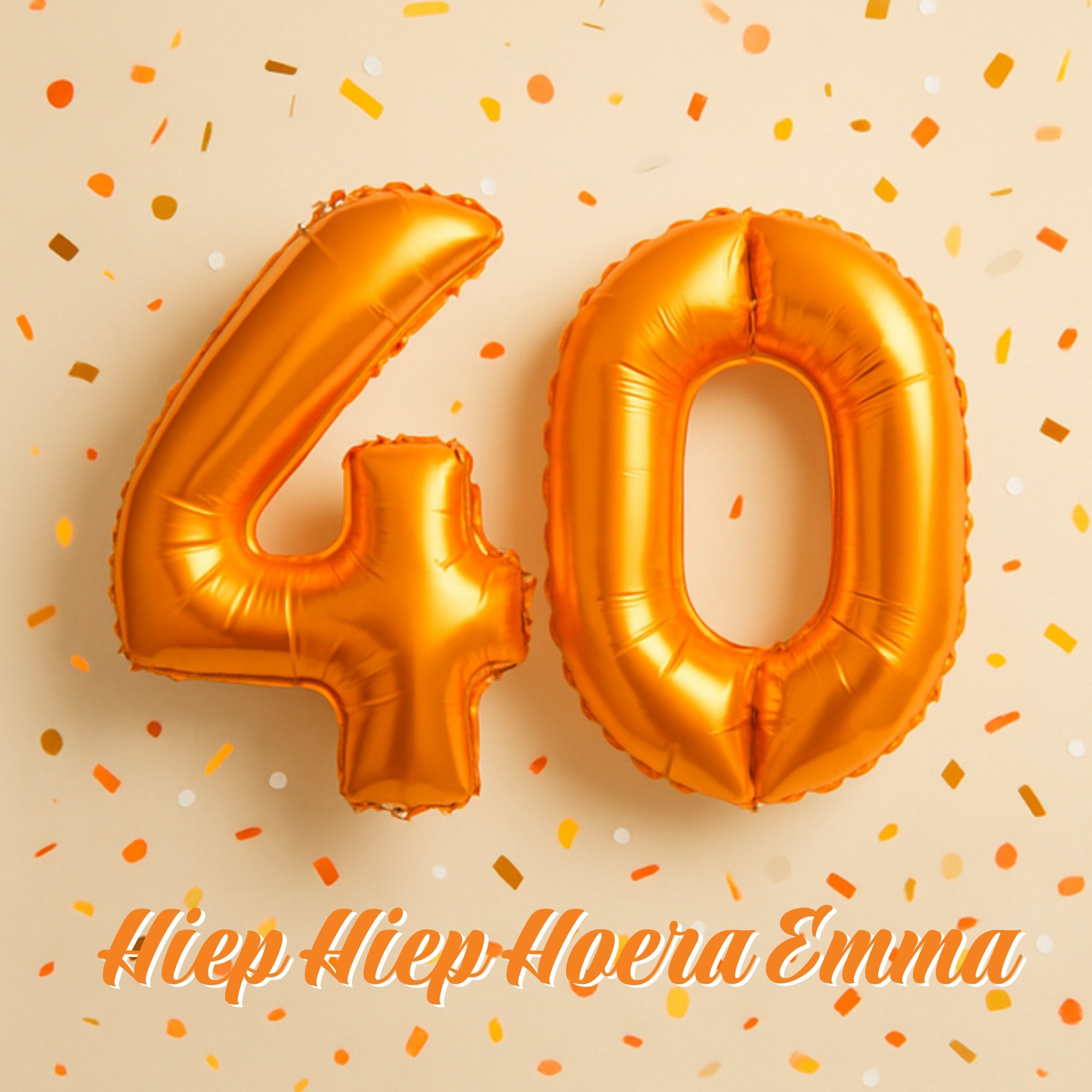 Greetz Verjaardagskaart 40 hiep hiep hoera Vierkant