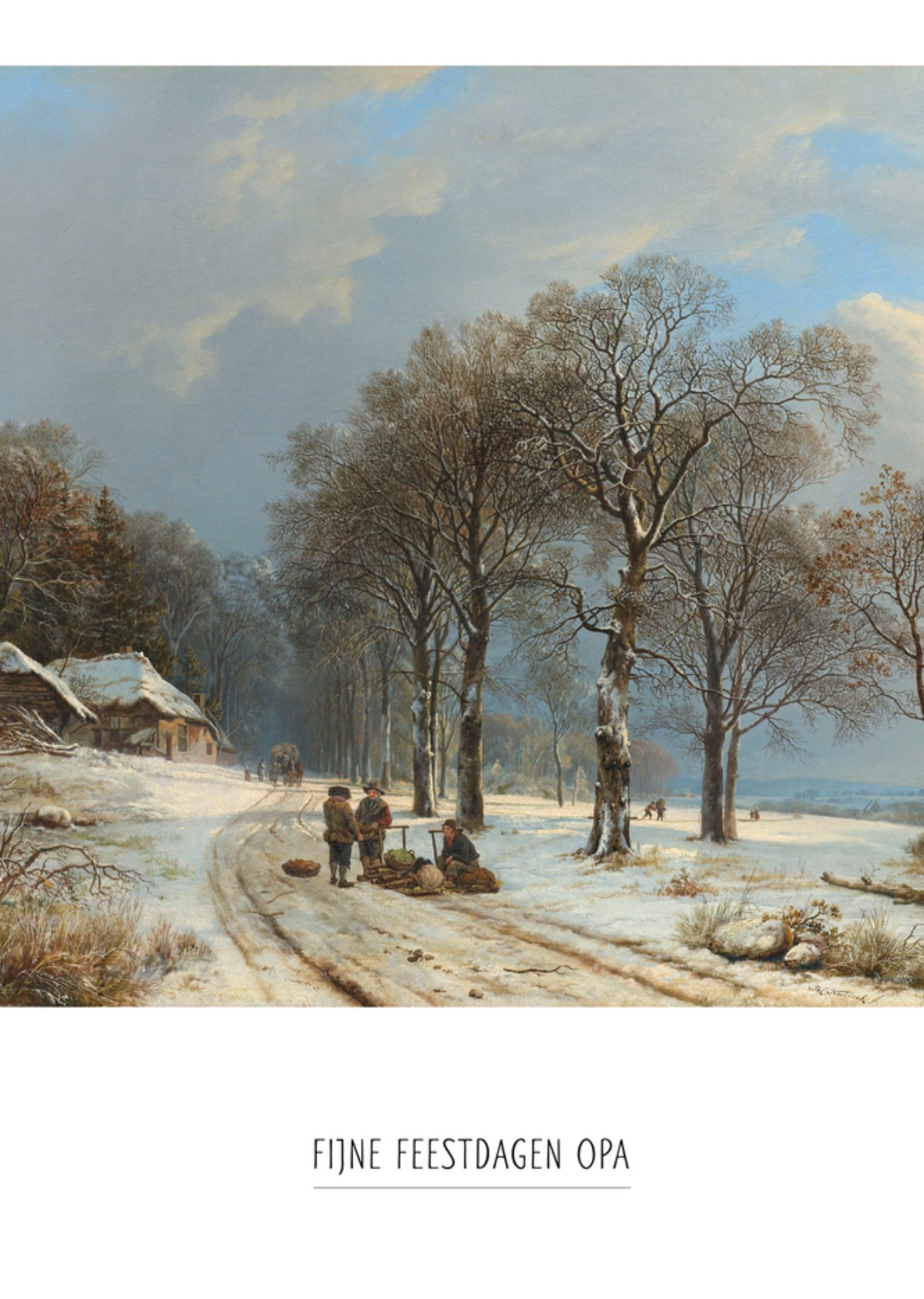 Kerstkaart opa kunst Greetz