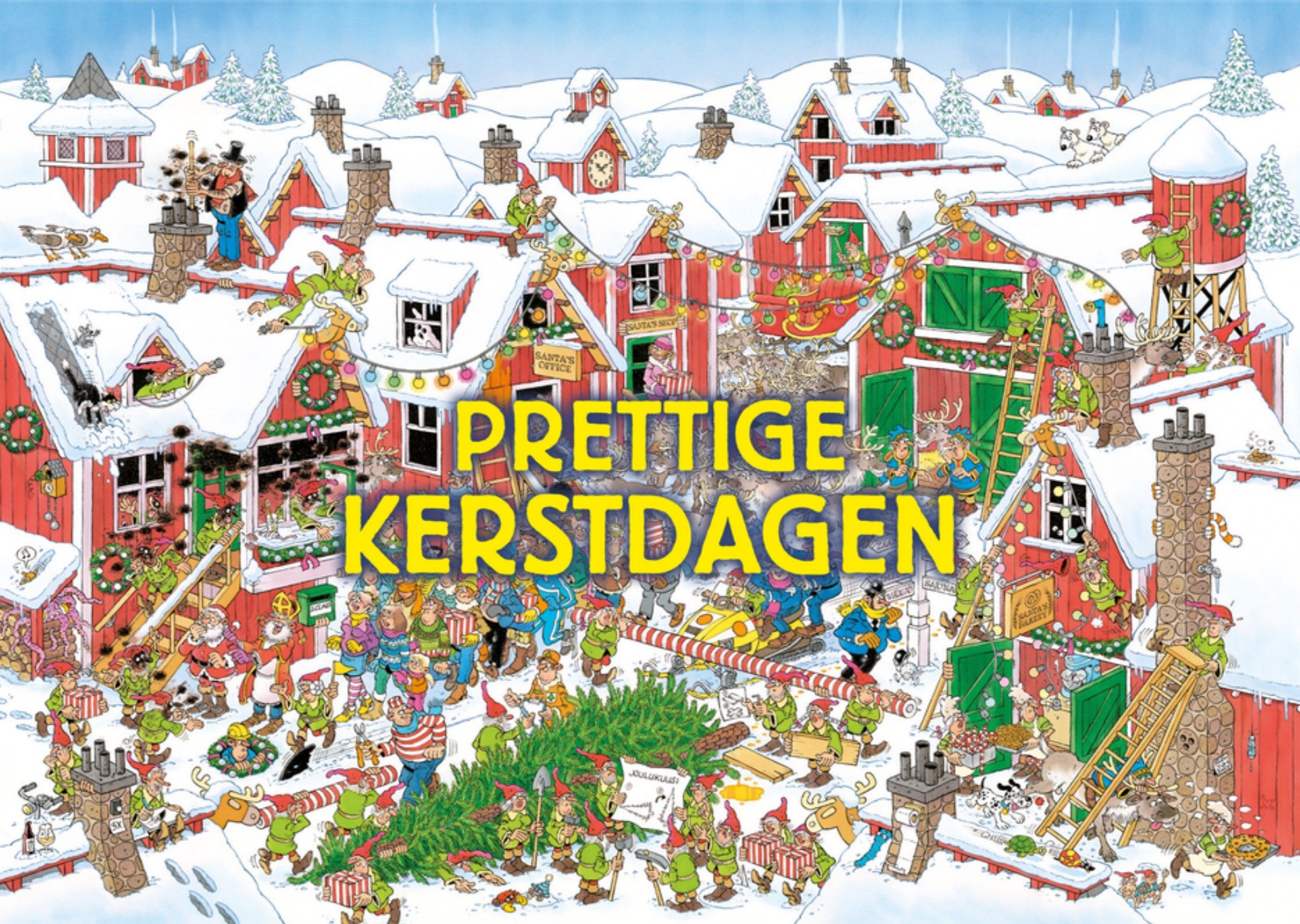 Kerstkaart Prettige Kerstdagen Jan van Haasteren