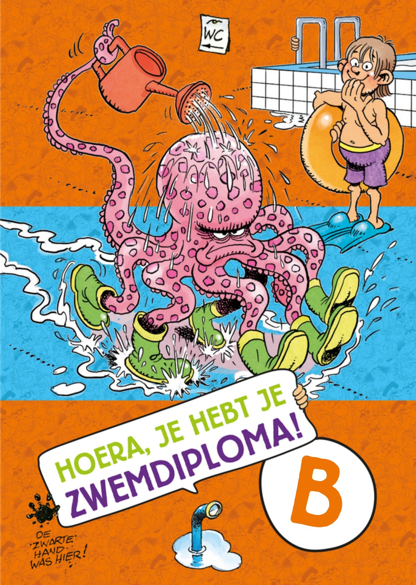 Zwemdiploma kaart Octopus B Kaart Jan van Haasteren Junior
