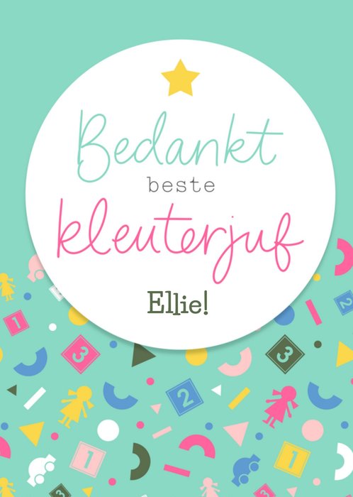 Letters by Julia | Bedankkaart | met naam | juf