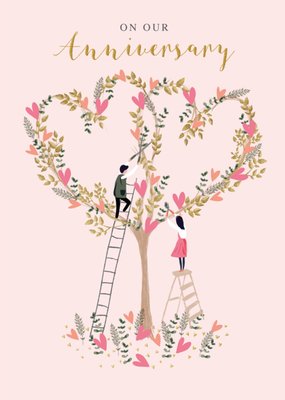 Abacus| Jubileum kaart | On Our Anniversary Heart Tree