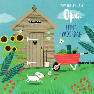 Greetz | Vaderdagkaart | tuin | opa | illustratie