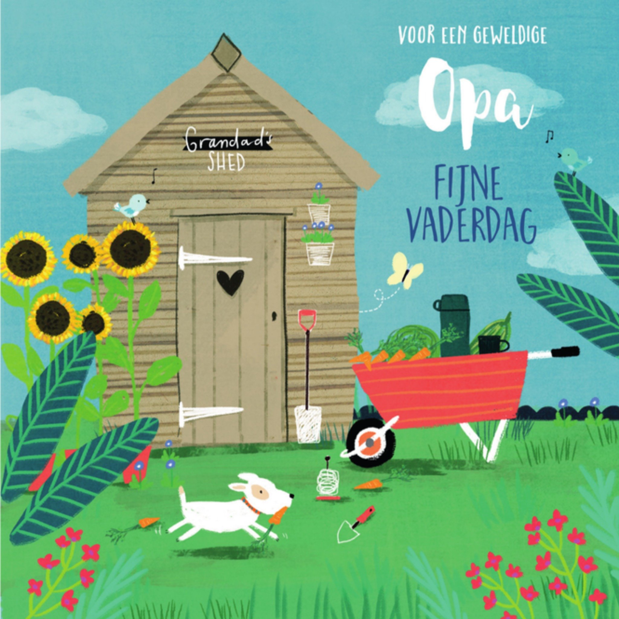 Vaderdagkaart - tuin - opa - illustratie