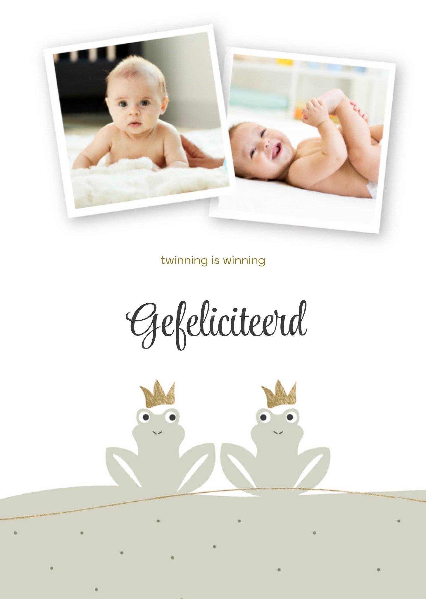 Geboortekaart Twinning is winning Greetz