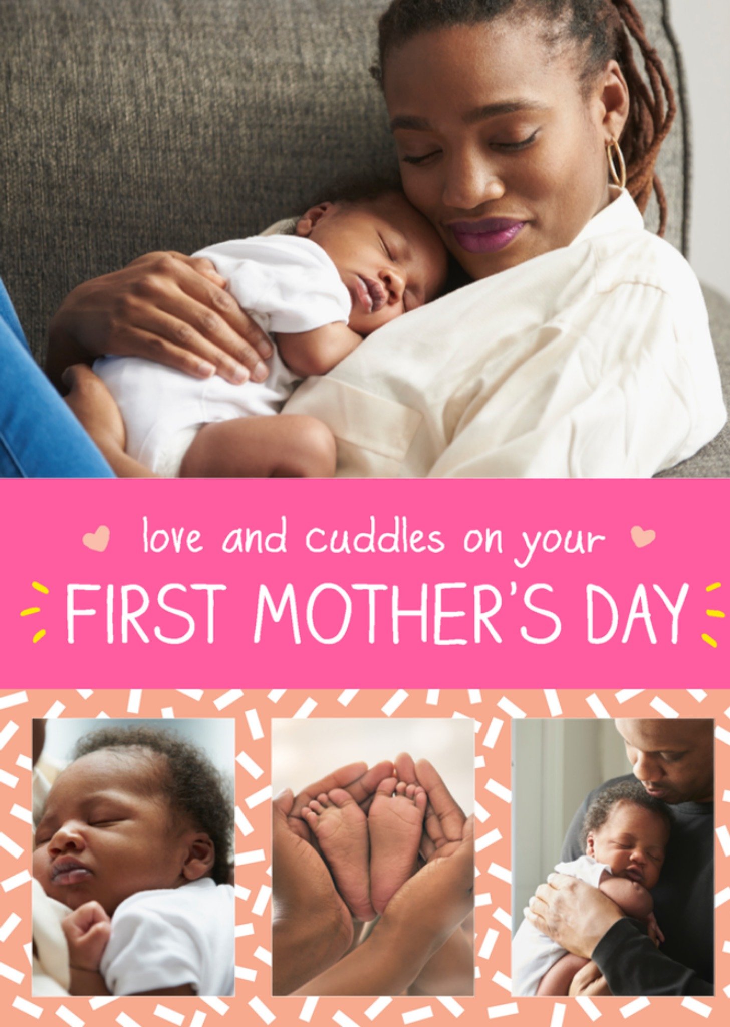 Moederdagkaart Roze fotokaart Kaart Happy Jackson