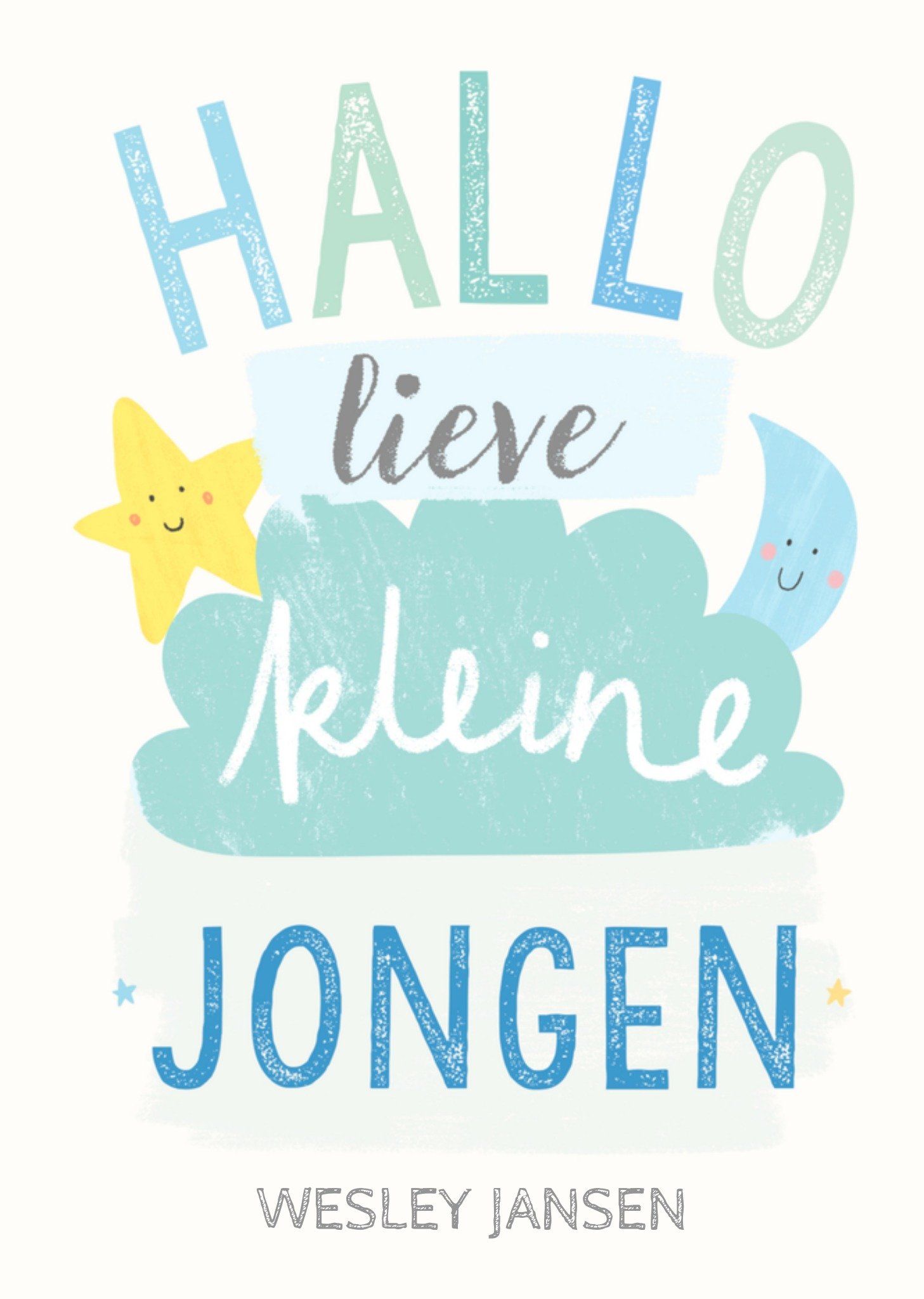 Geboortekaart lieve kleine jongen Kaart Greetz