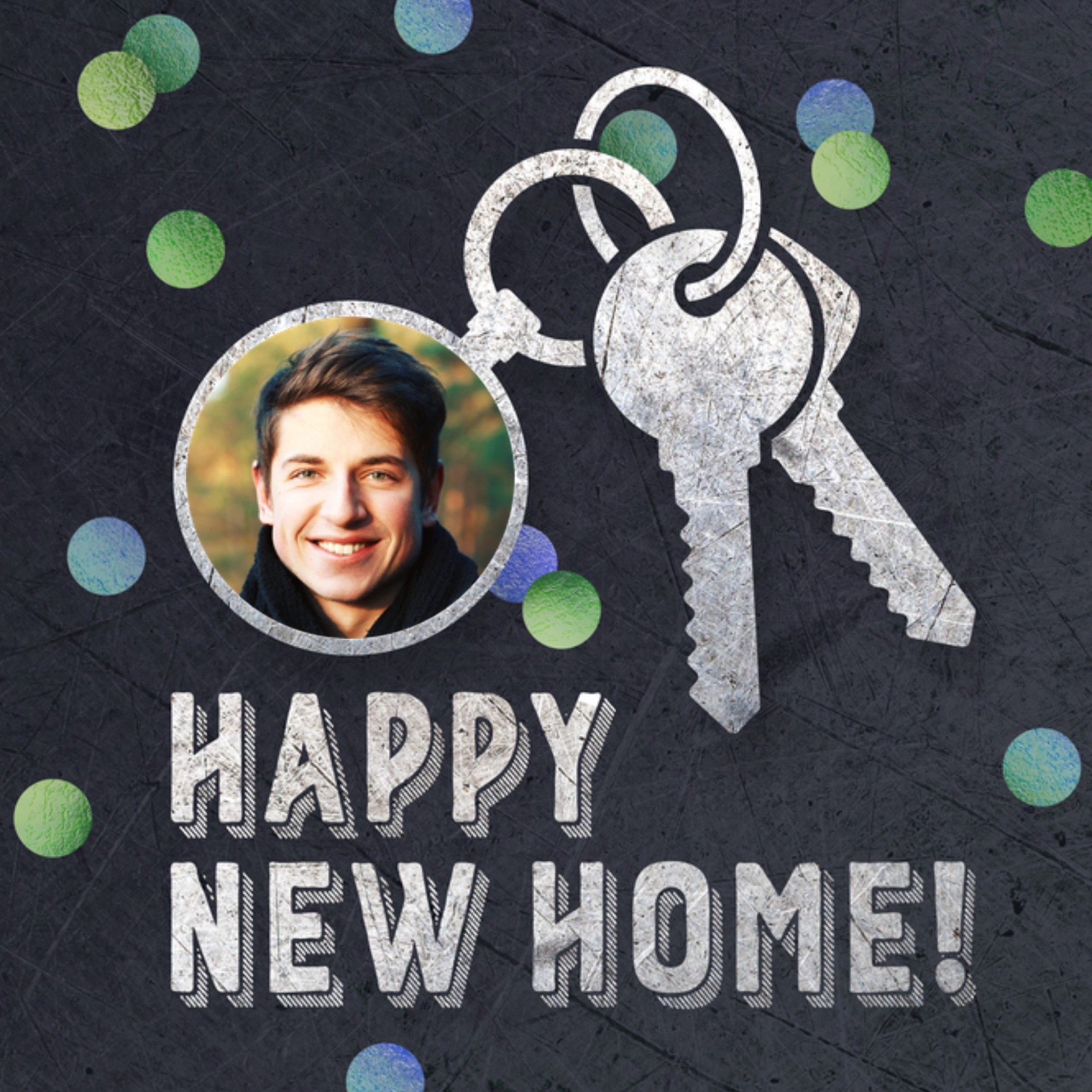 I Nieuwe woning kaart Gefeliciteerd Sleutel Vierkante Kaart Luckz