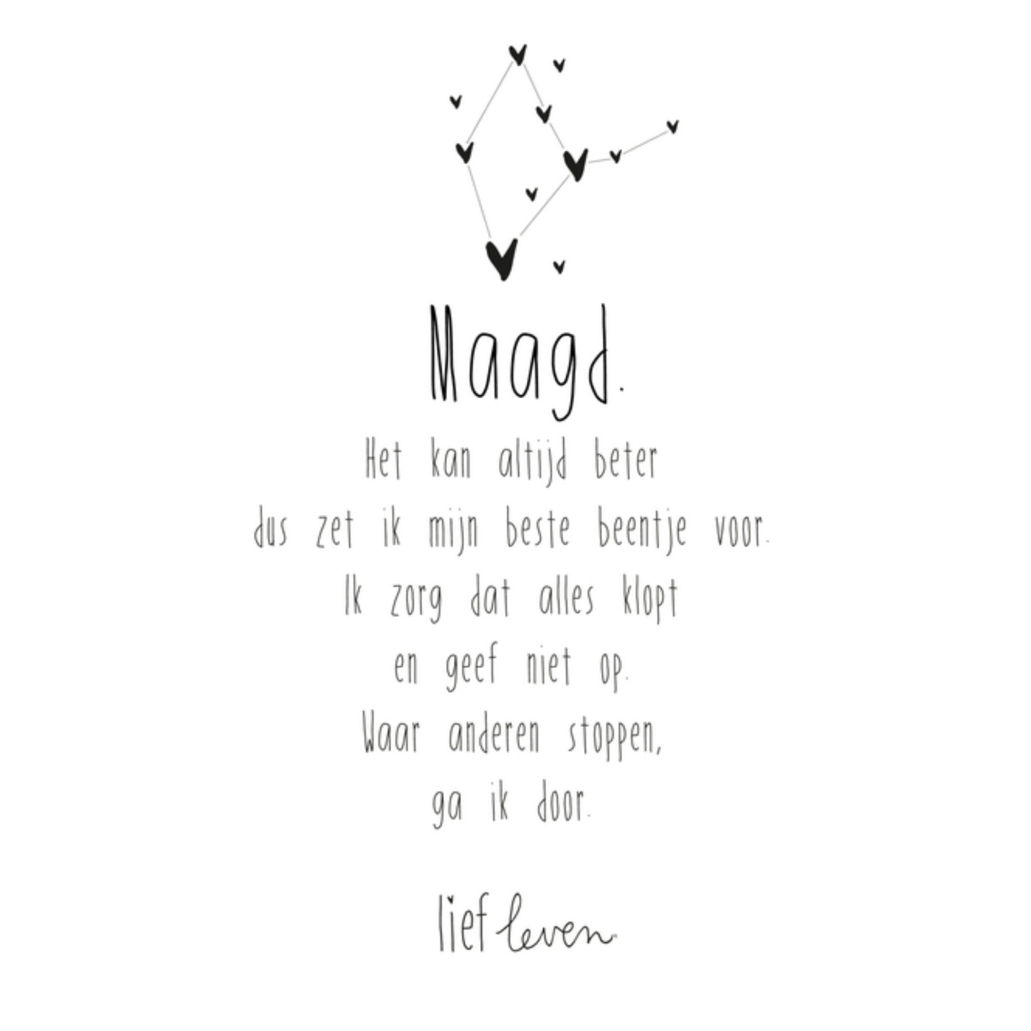 Sterrenbeeld kaart Maagd Vierkante Kaart Lief Leven