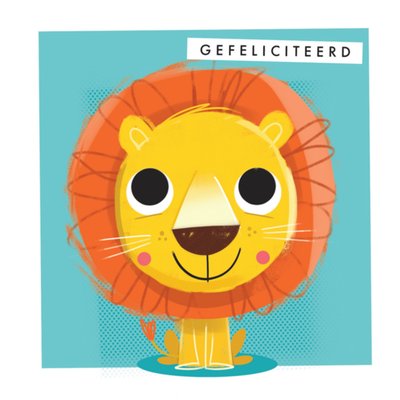 Hello Munki | Verjaardagskaart | leeuw