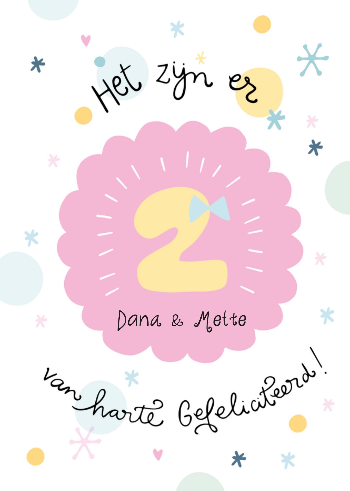 Geboortekaart Tweeling Meisjes Kaart Funny Side Up