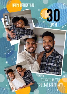 Cirkel Patroon Foto Collage Broer 30e Verjaardag Kaart