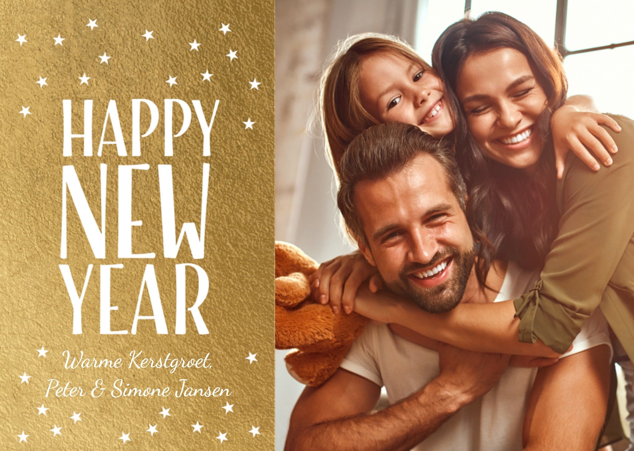 Nieuwjaarskaart Familie Met foto Kaart Luckz