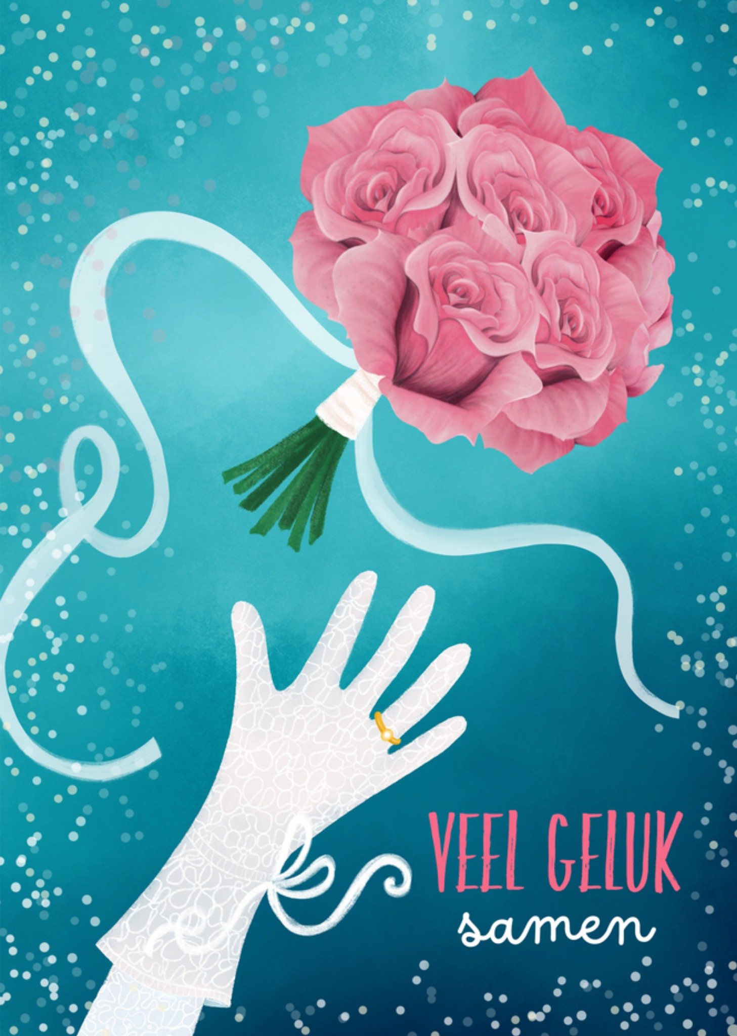 Patricia Hooning Huwelijkskaart Veel geluk samen Kaart Fishuals