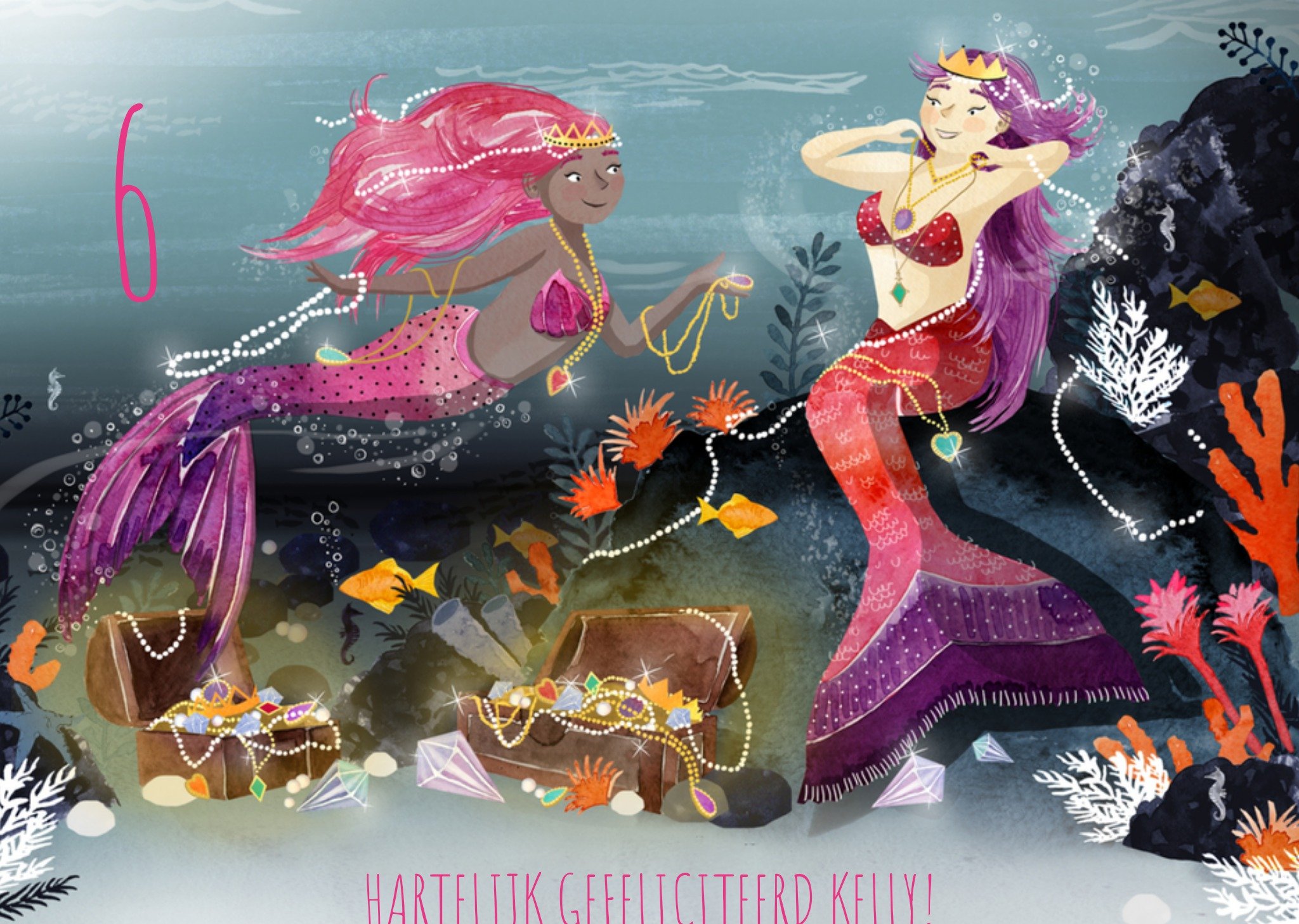 Okey Dokey design Verjaardagskaart zeemeermin Kaart Making Meadows