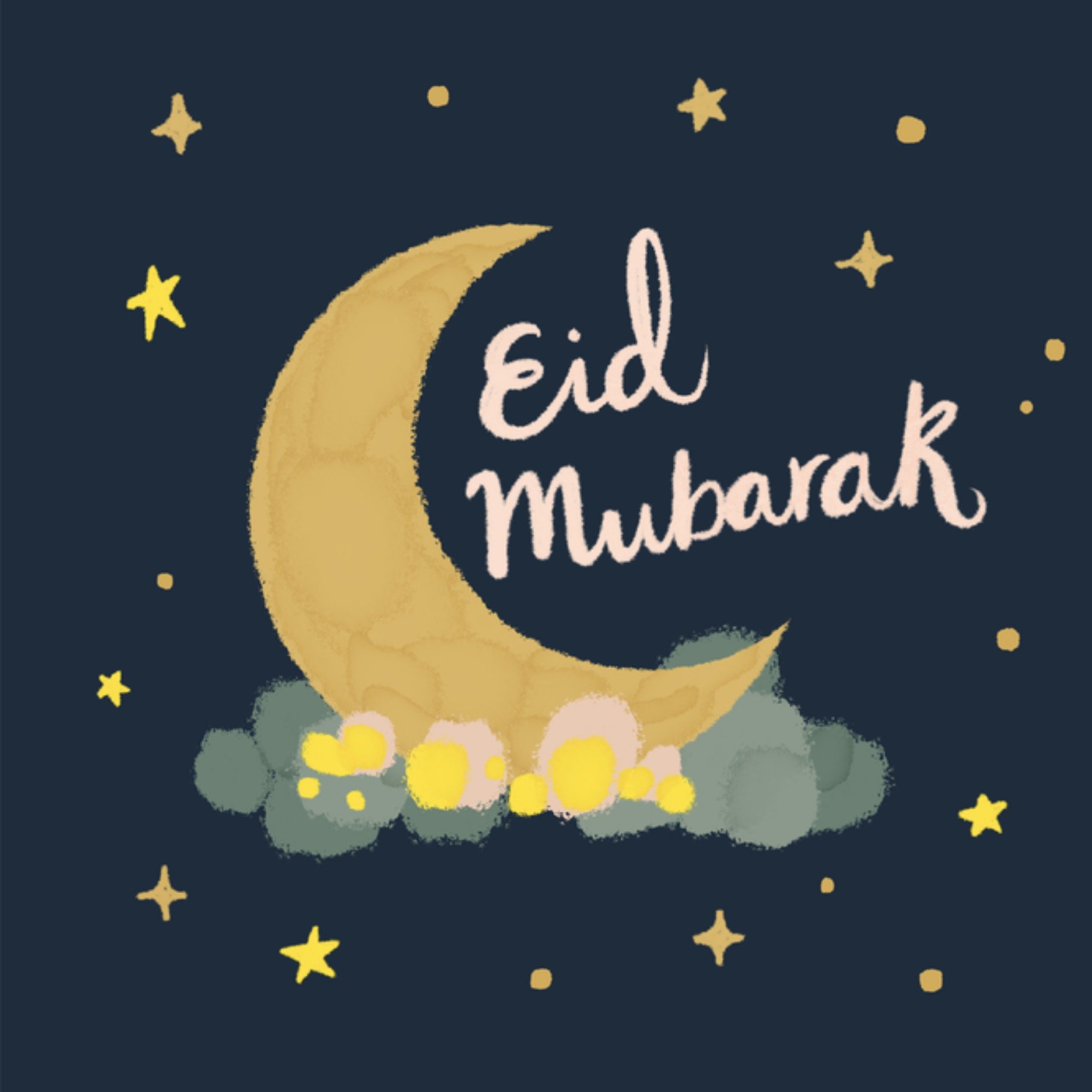 Greetz Eid Mubarak kaart Sterren Vierkant