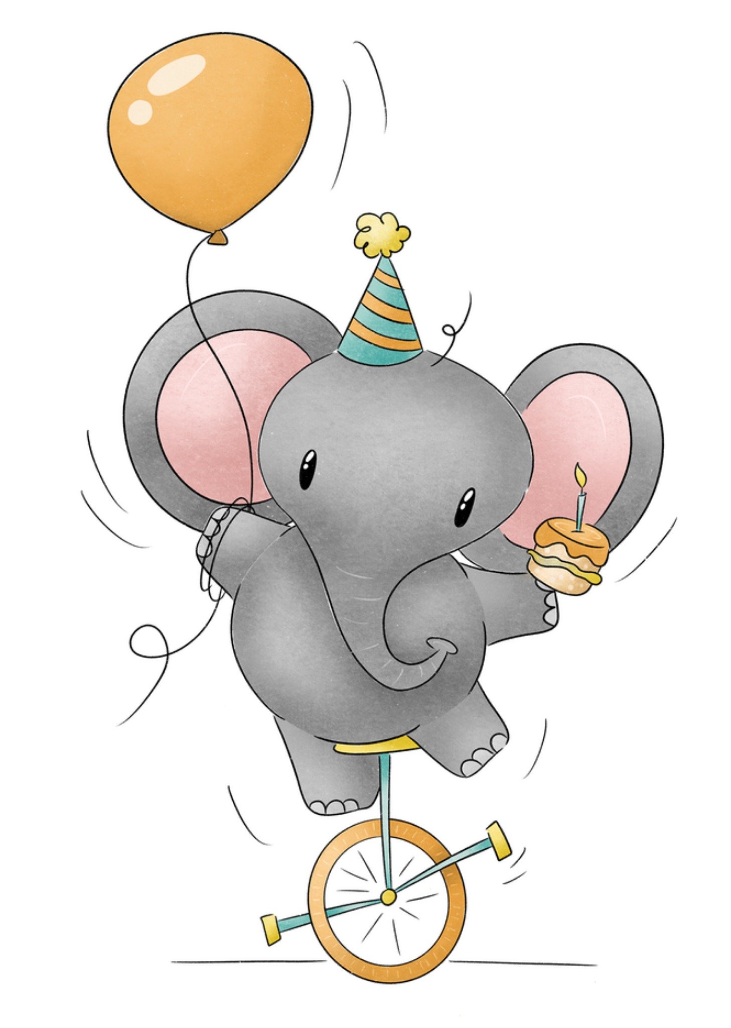 Studio Fred Illustraties Studio Fred Verjaardagskaart Olifant Standard Card