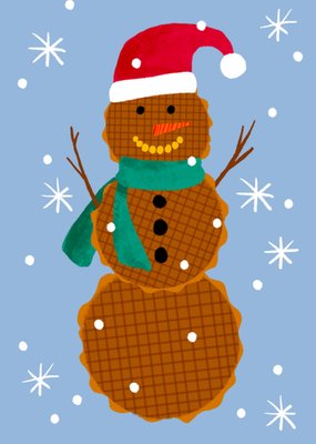 Greetz | Kerstkaart | Stroopwafel sneeuwman 
