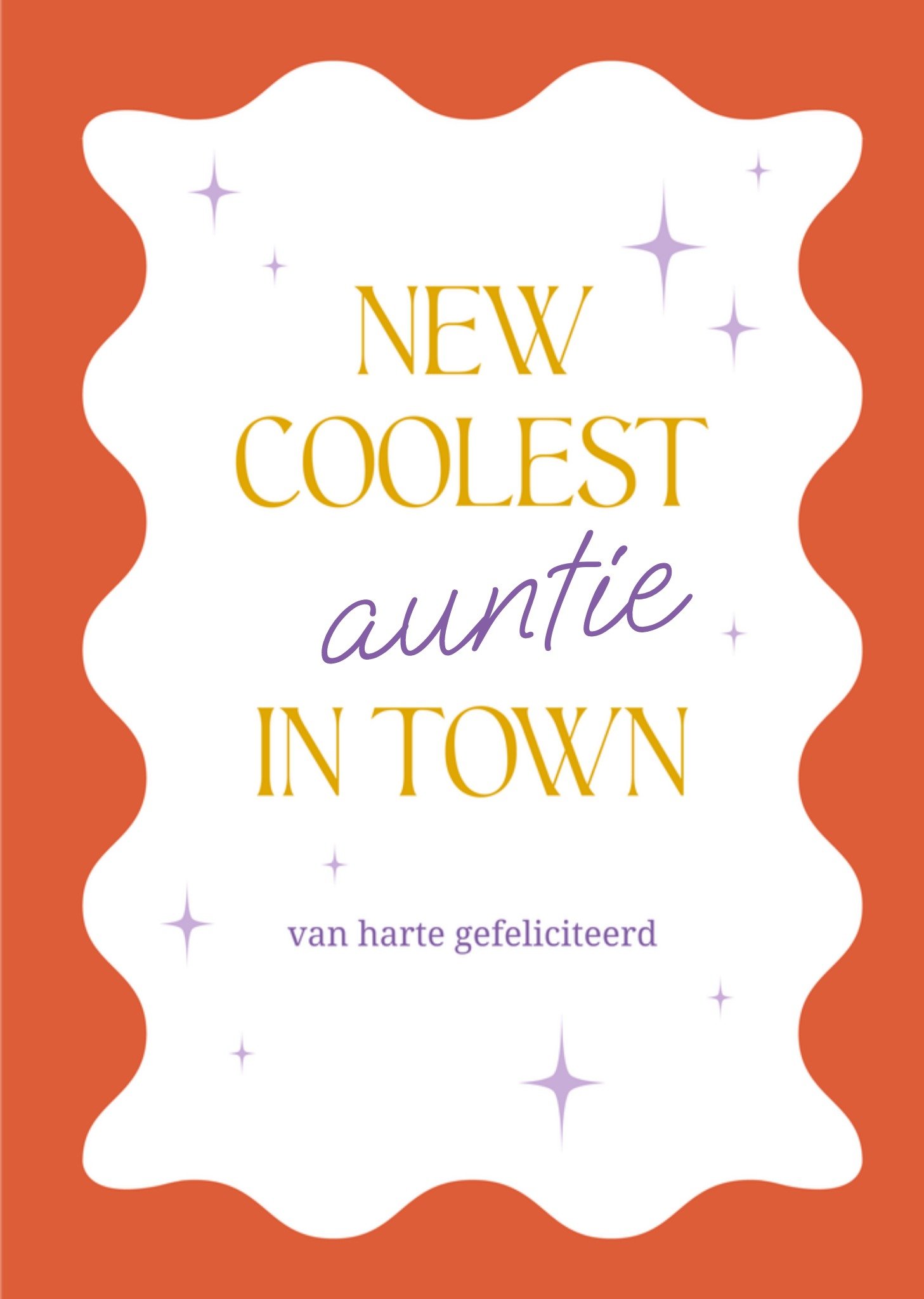 Geboortekaart Coolest auntie in town Kaart Greetz