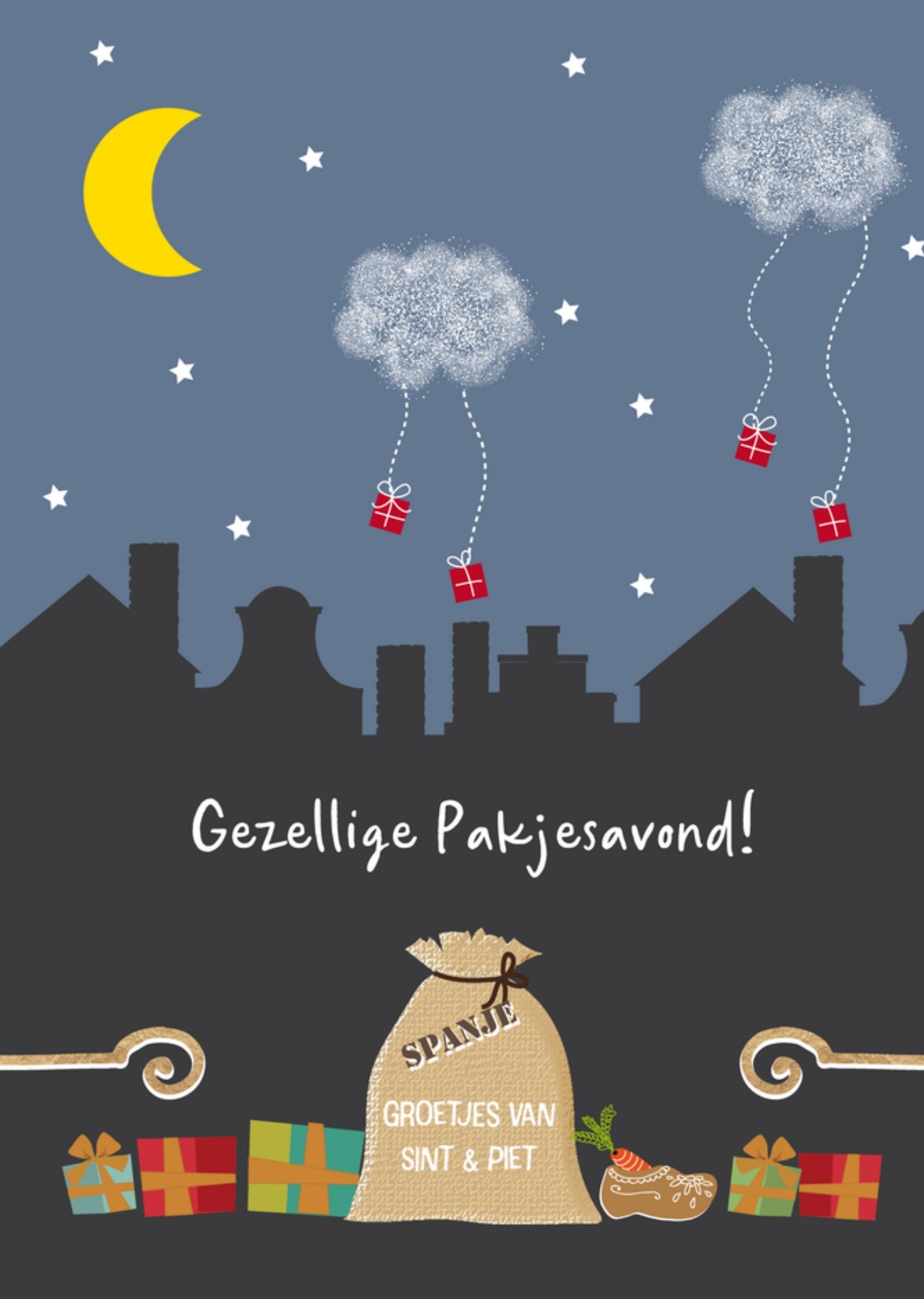 Sinterklaaskaart pakjesavond Tsjip