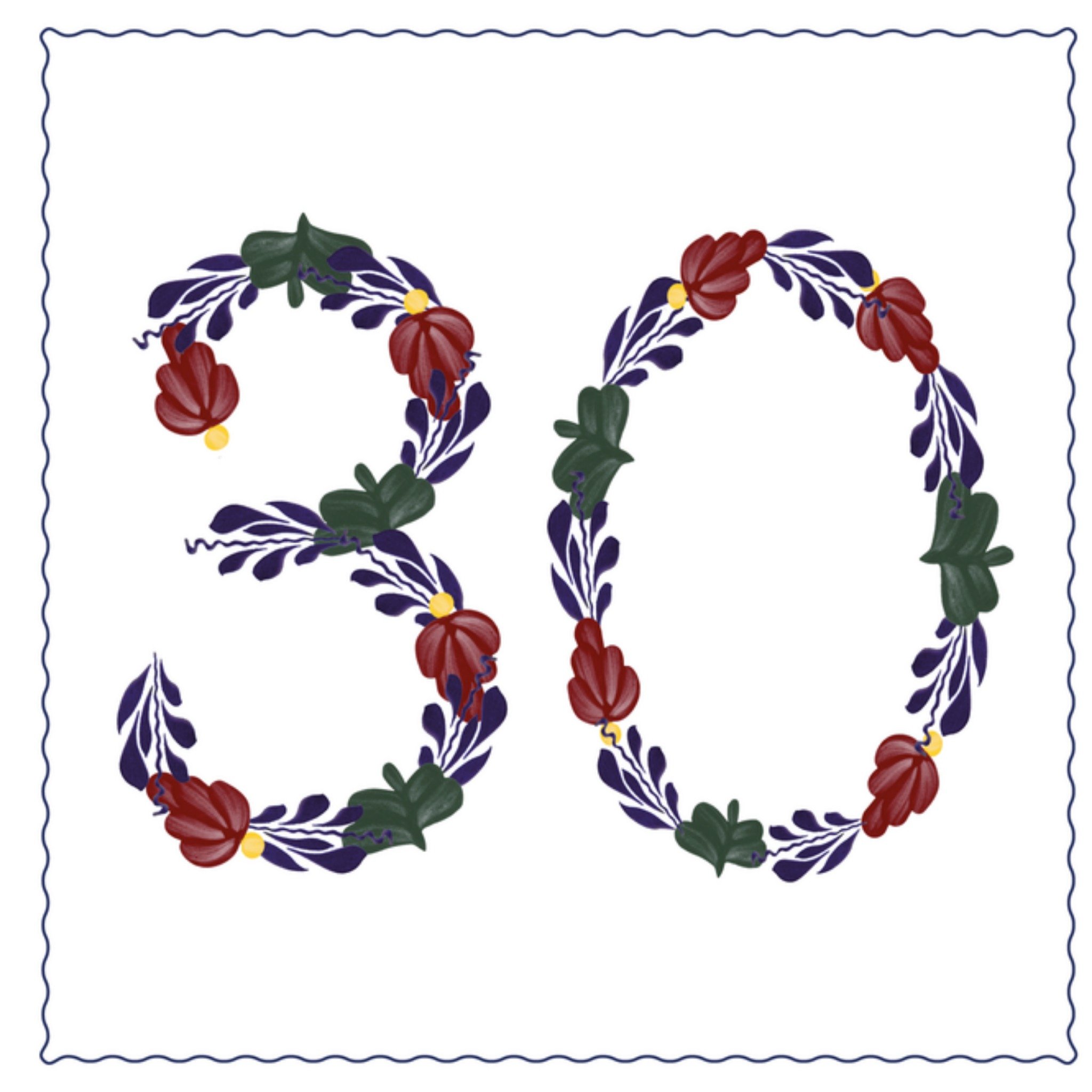 Huwelijkskaart Jubileum 30 Vierkante Kaart Boerenbont