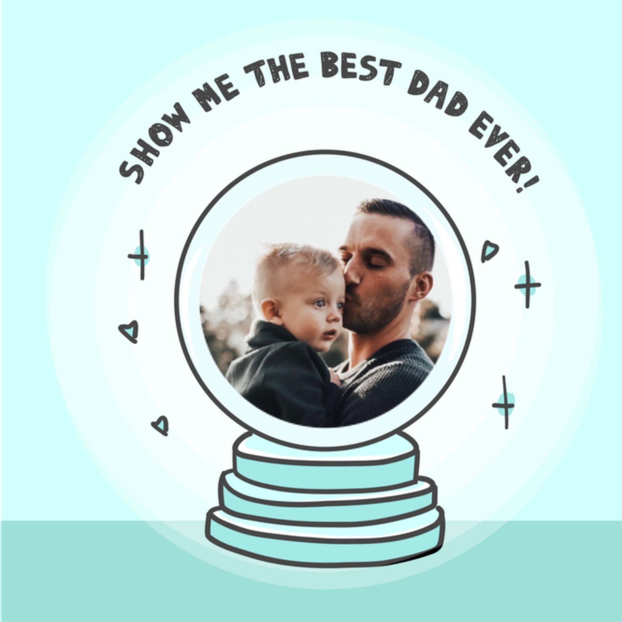 Vaderdagkaart Kristallen bol Vierkante Kaart Liefs Jansje