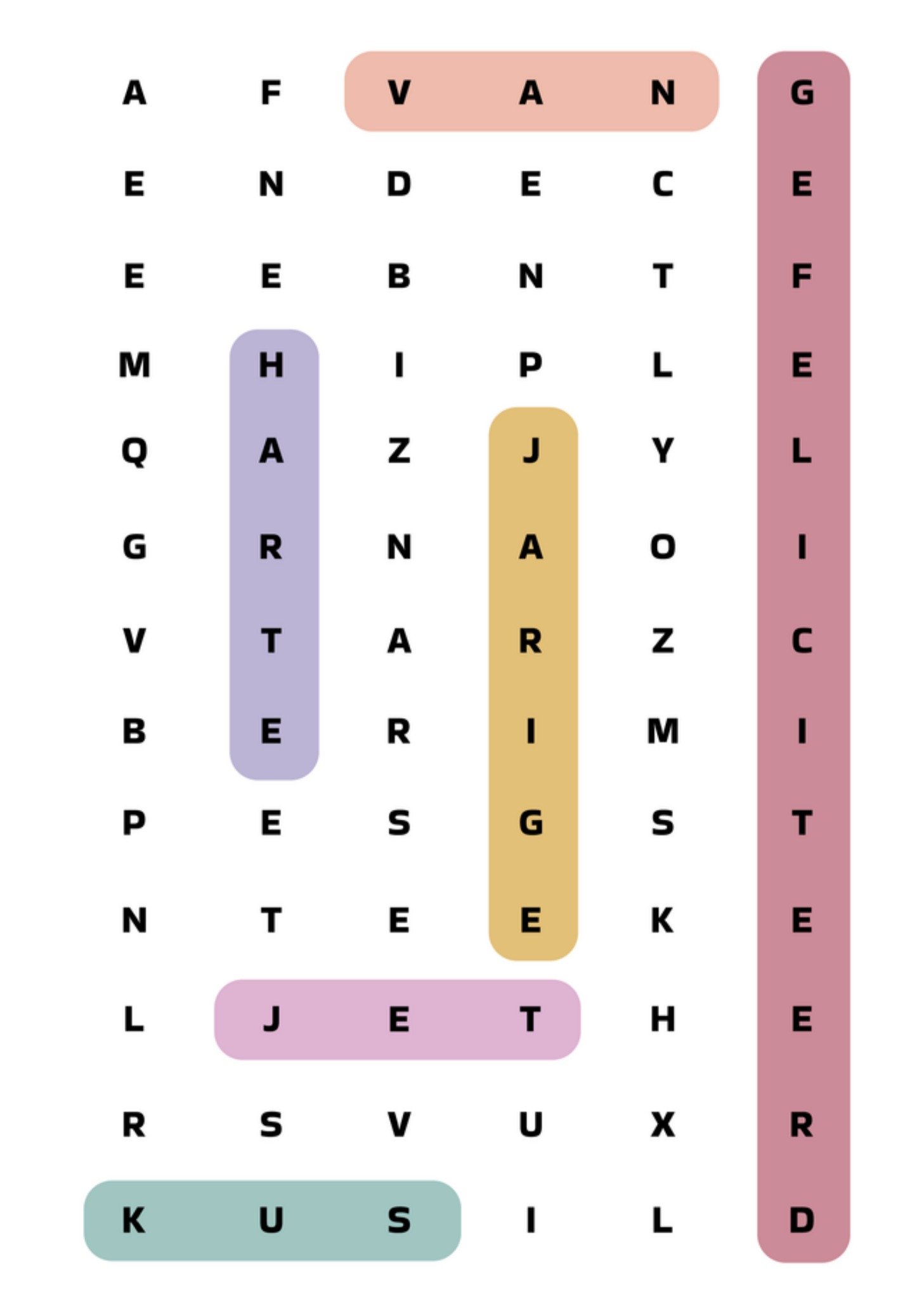 Verjaardagskaart Woordzoeker Greetz