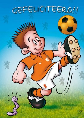 Geïllustreerd Voetballer Gefeliciteerd Kaart