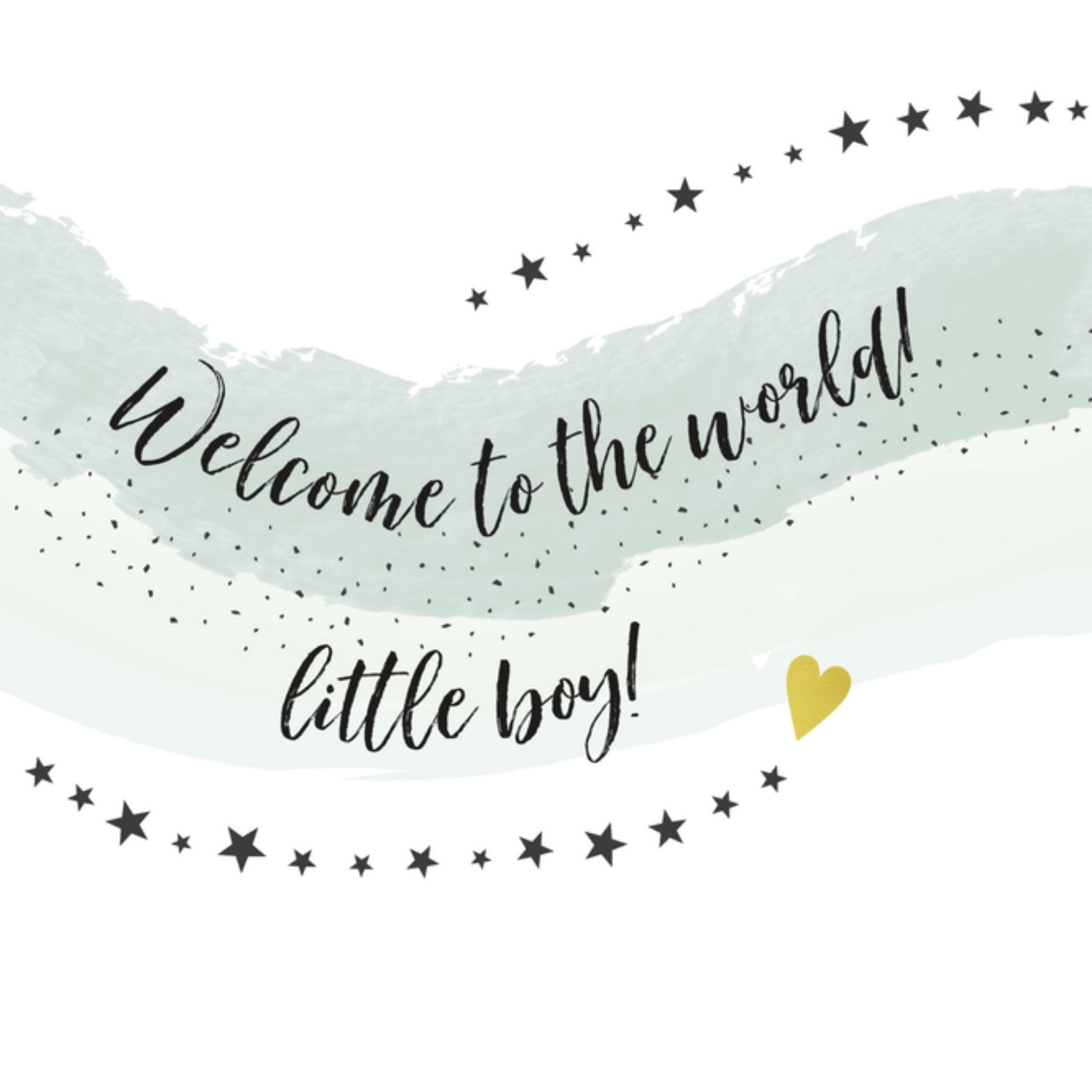 Geboortekaart Jongen Sterretjes Vierkante Kaart Tsjip