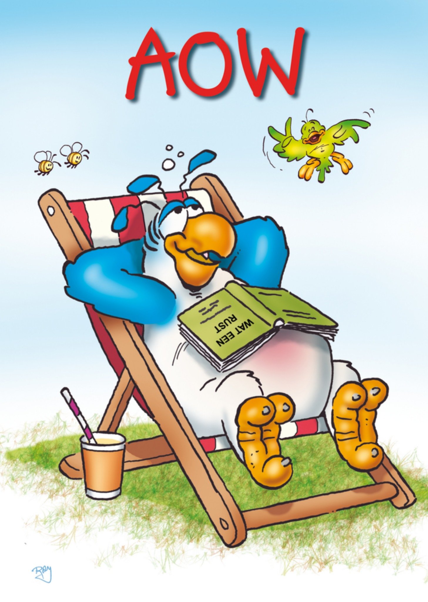 Pensioen kaart AOW vogel Kaart Doodles