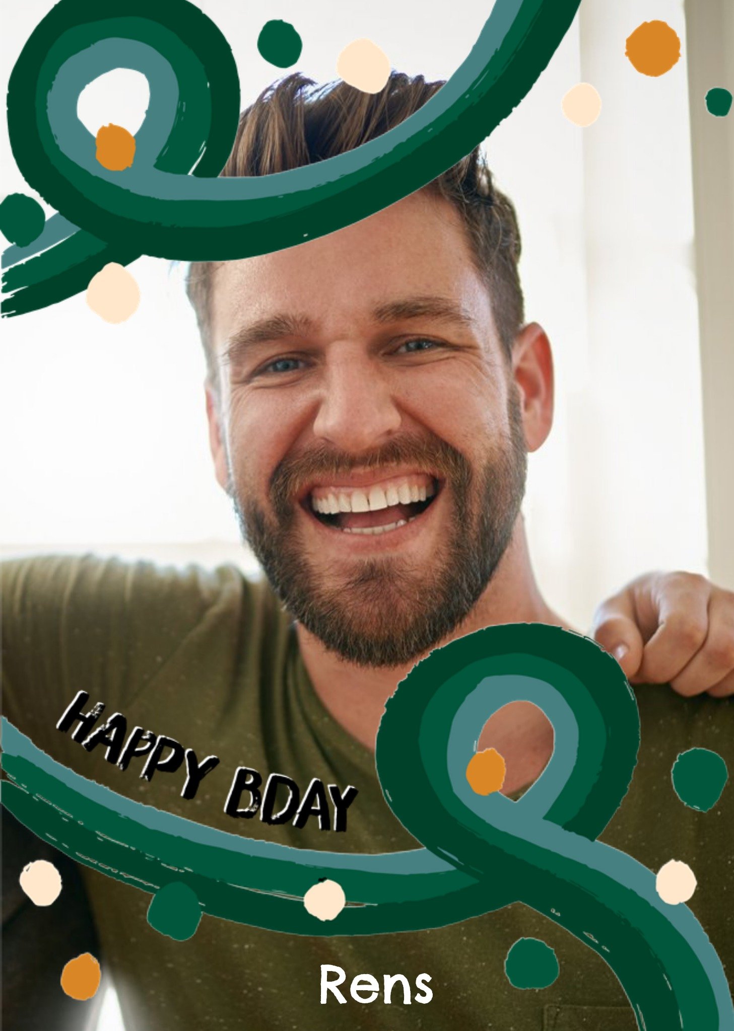 Verjaardagskaart Met foto Overlay Aanpasbare naam Greetz