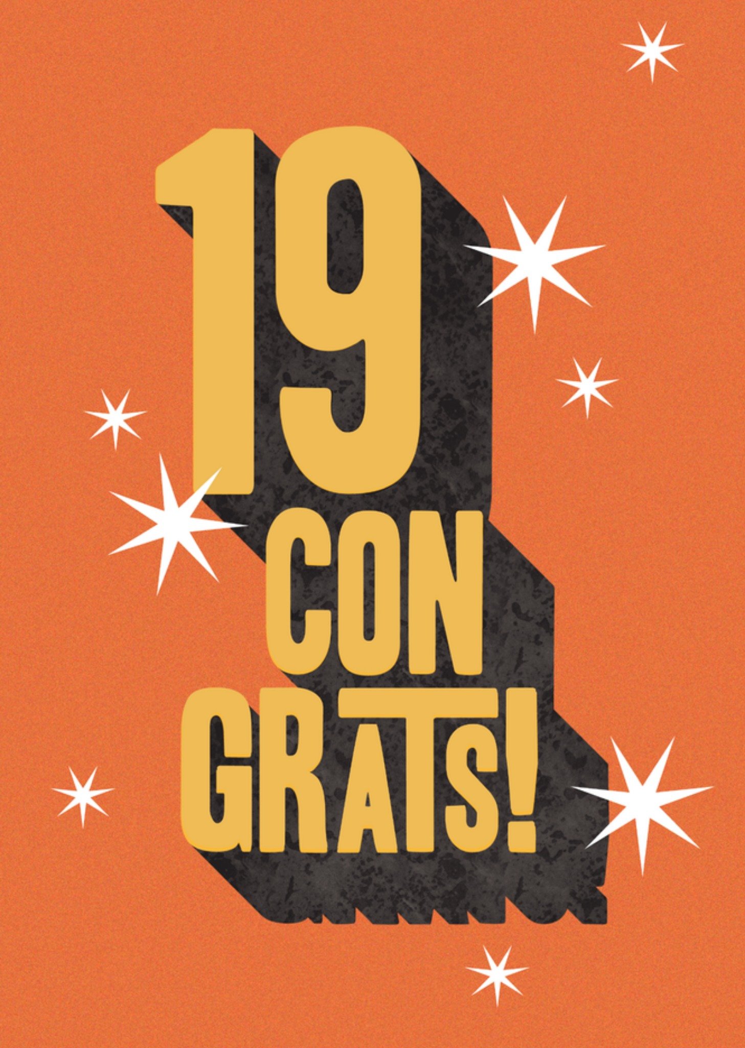 Verjaardagskaart 19 congrats! Greetz