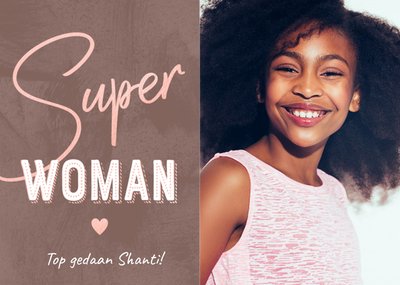 Super Woman Typografie Foto Upload Felicitatie Kaart