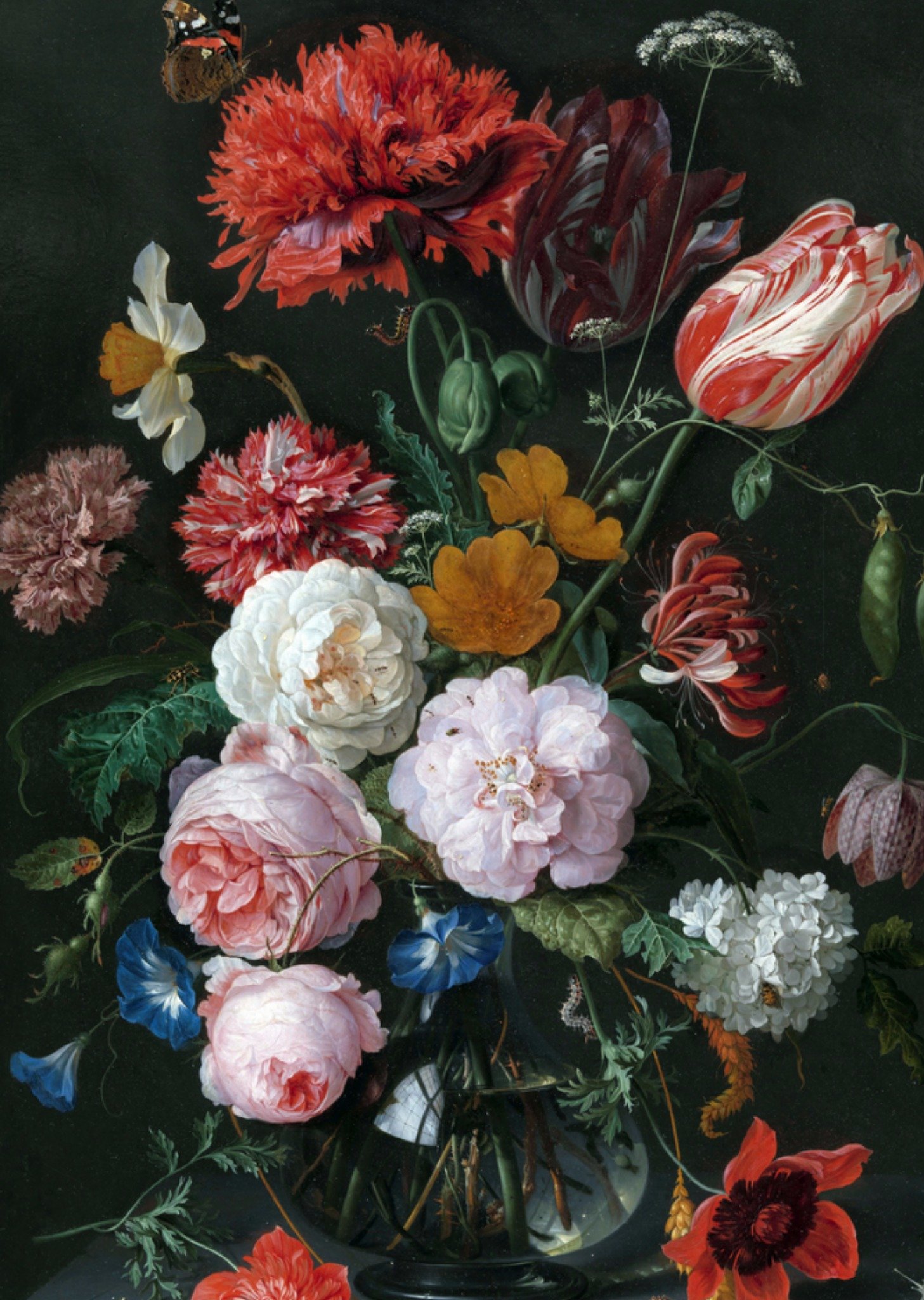 Kunstkaart stilleven met bloemen Kaart Klaas de Jong