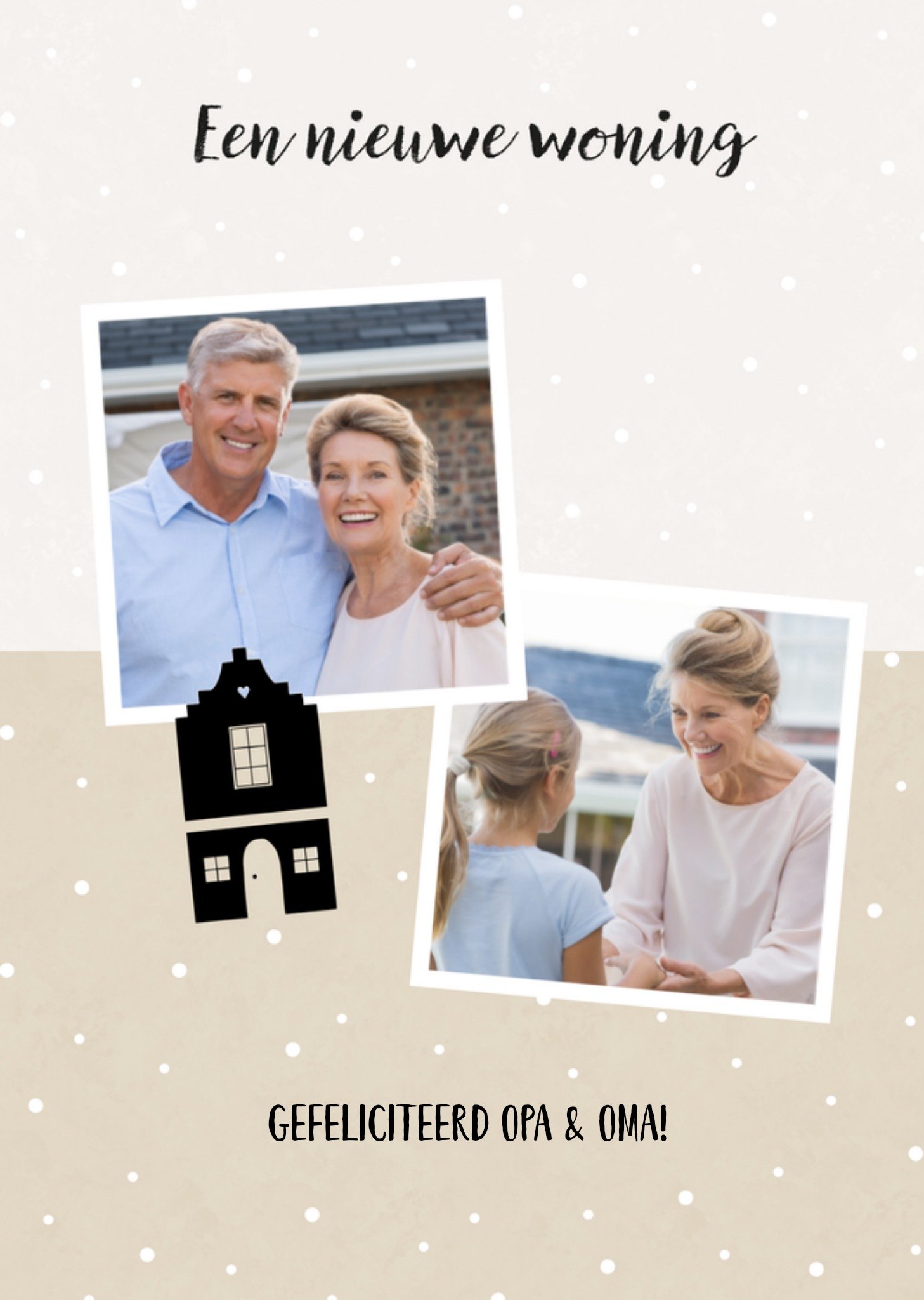 Nieuwe woning kaart foto opa en oma Kaart Greetz