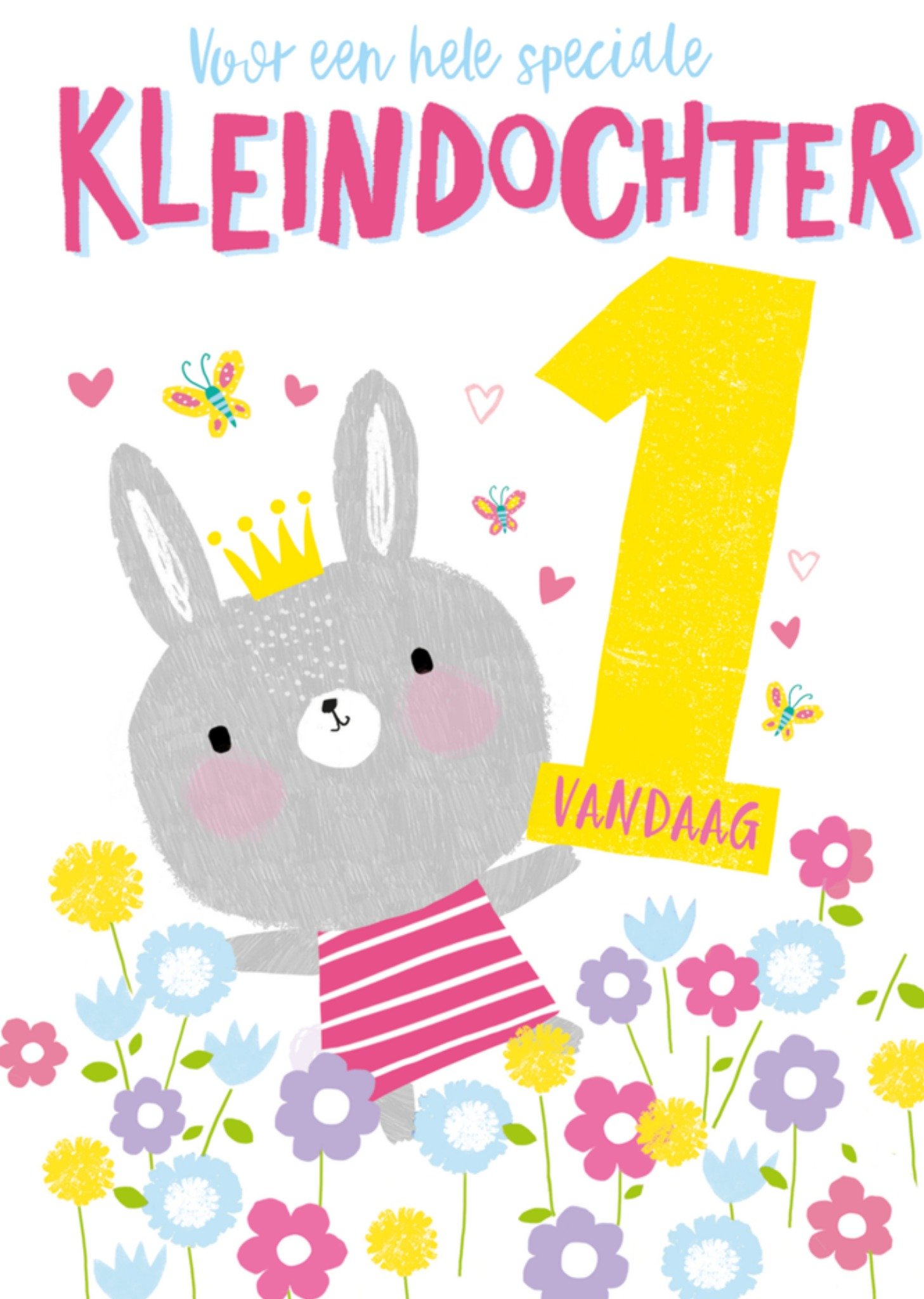 Abacus Verjaardagskaart kleindochter konijn Kaart Abacus Cards