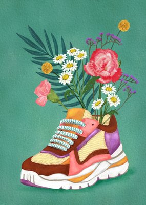 Petit Konijn | Zomaarkaart | sneaker | bloemen