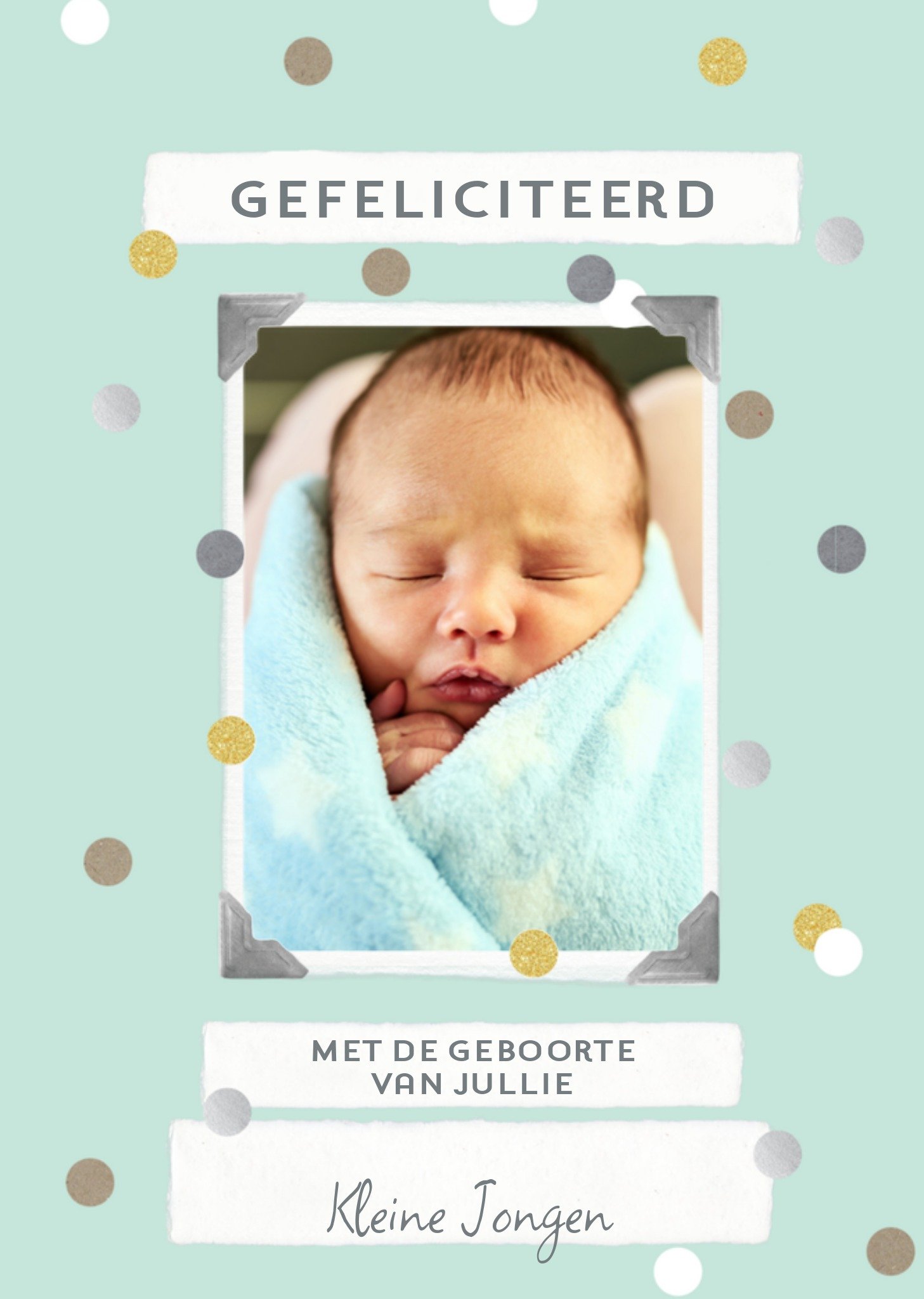 Geboortekaart kleine jongen fotokaart Kaart Greetz