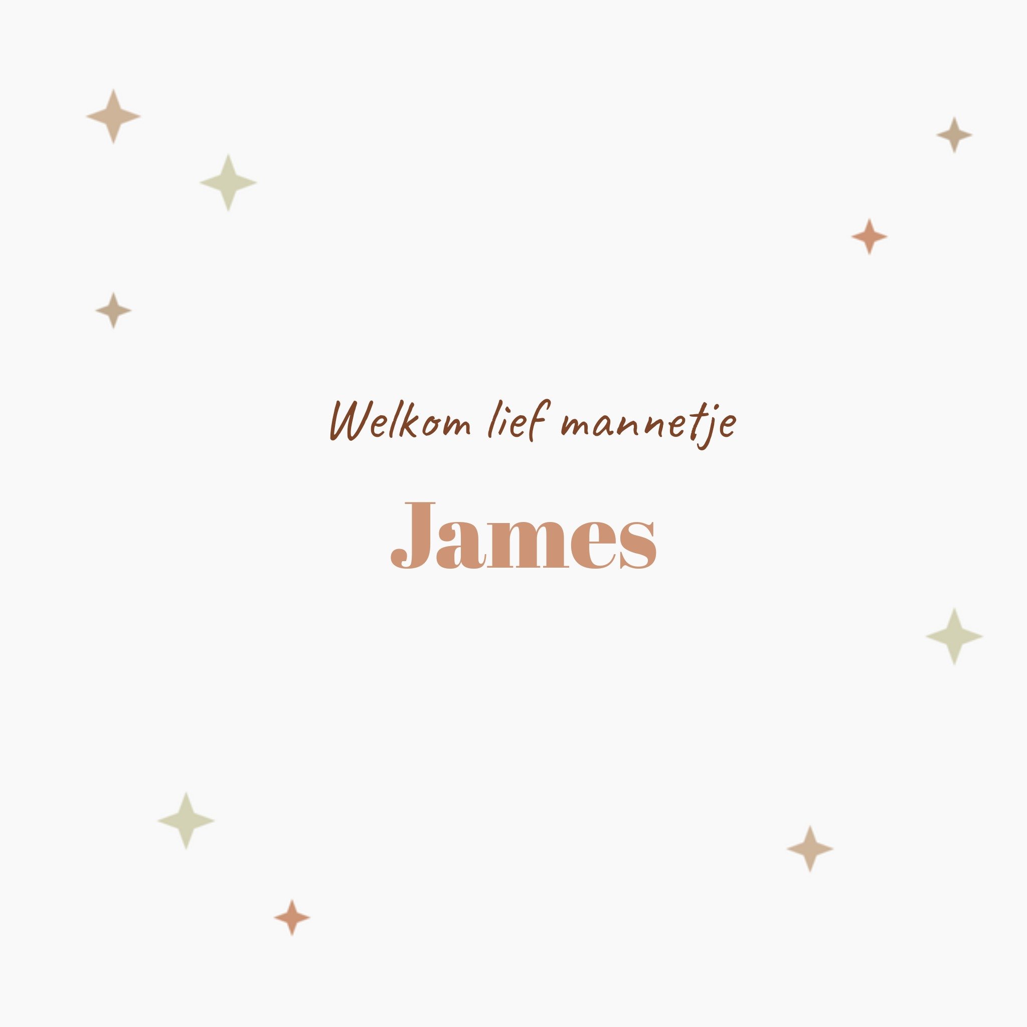 Greetz Geboortekaart met aanpasbare naam Vierkant