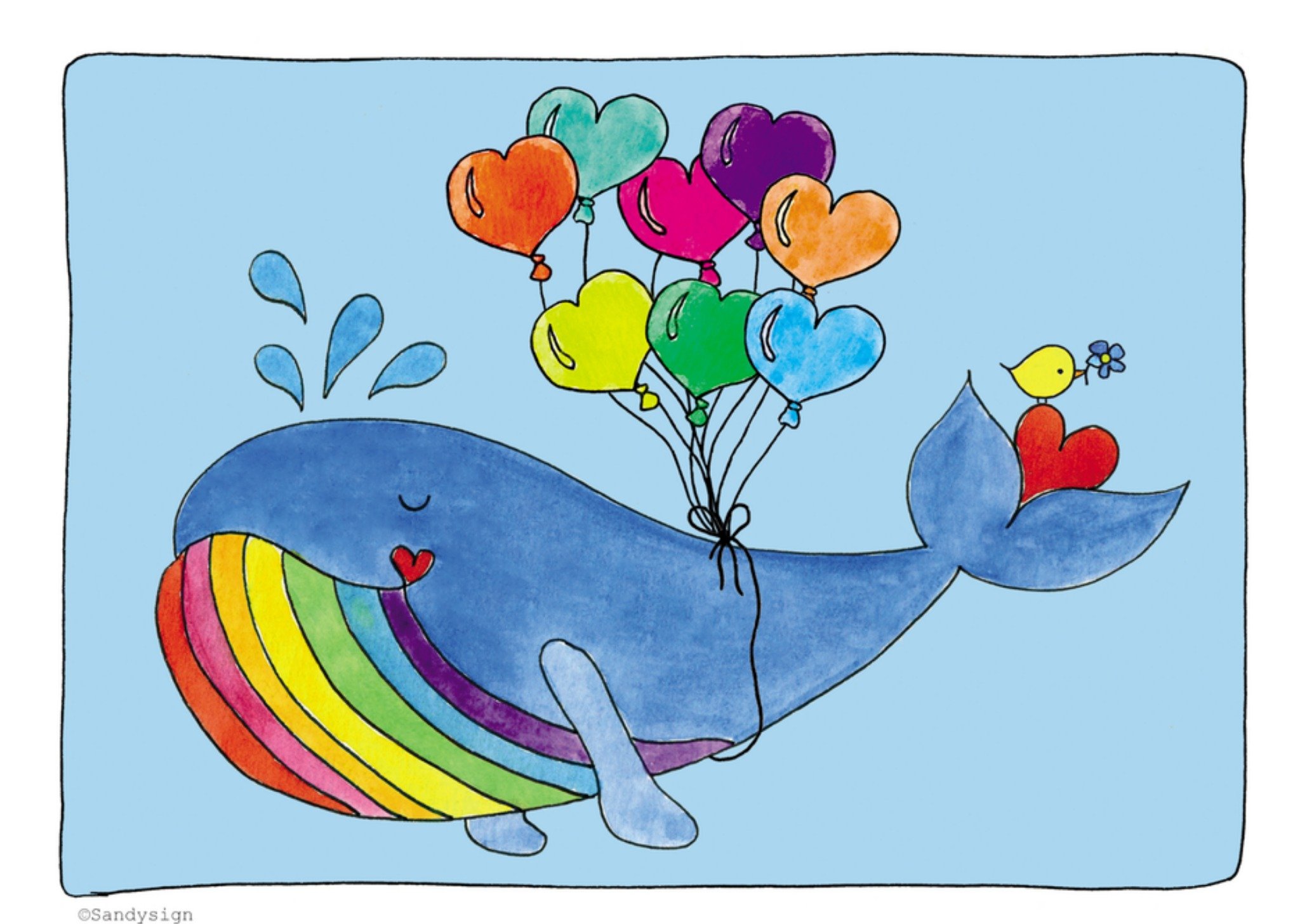 Happy Pride walvis Kaart Sandysign