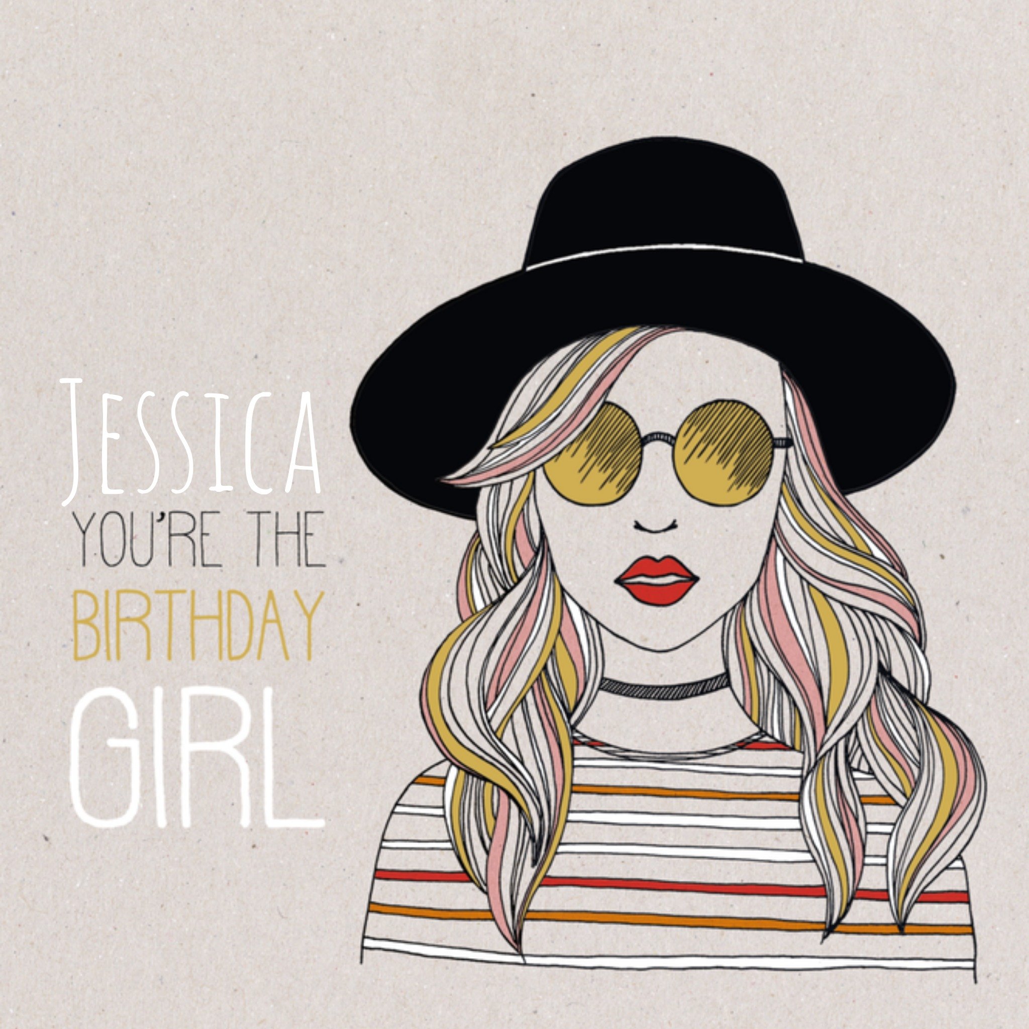 Paperclip Verjaardagskaart Birthday girl Vierkant