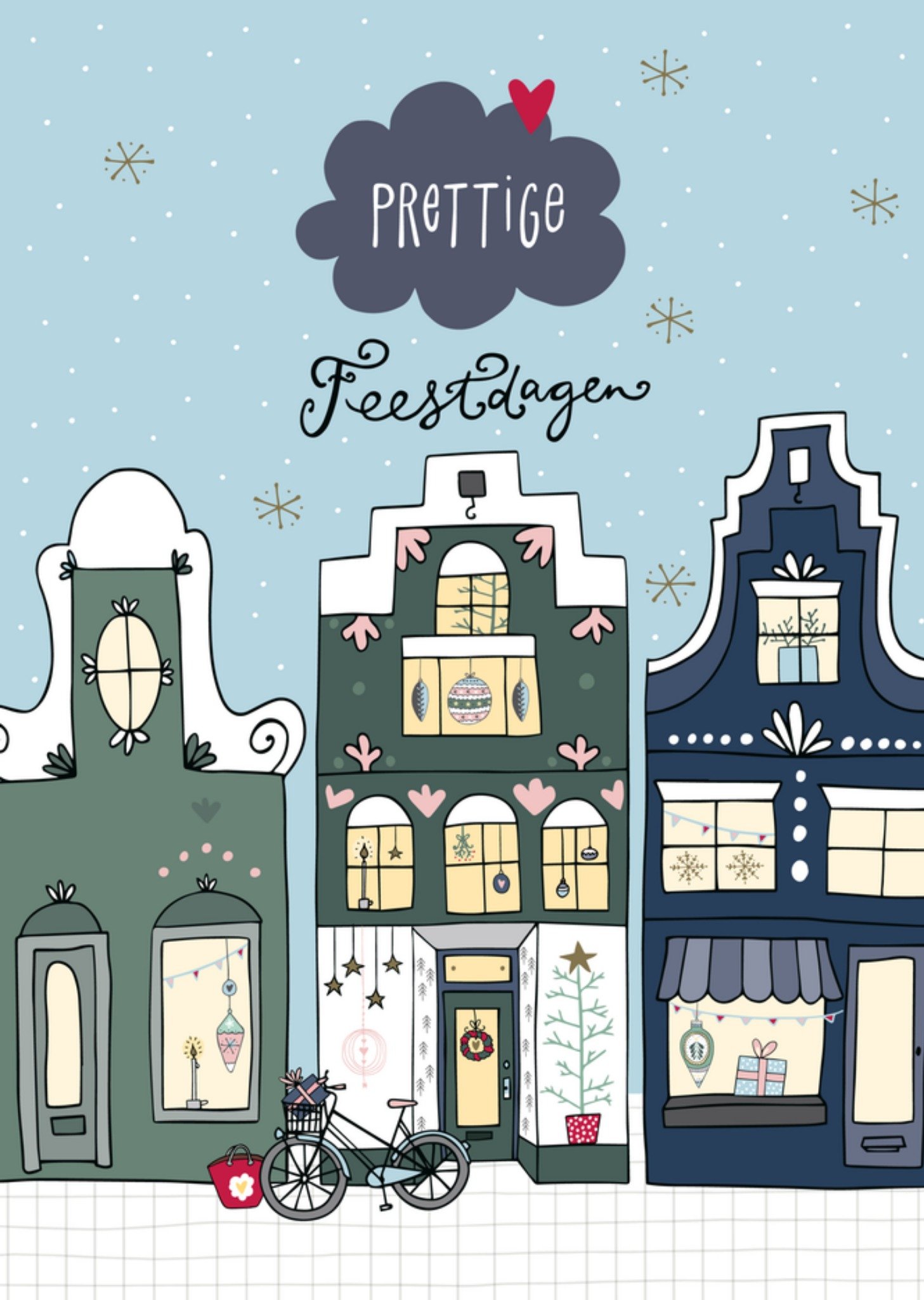 Kerstkaart Buren Funny Side Up