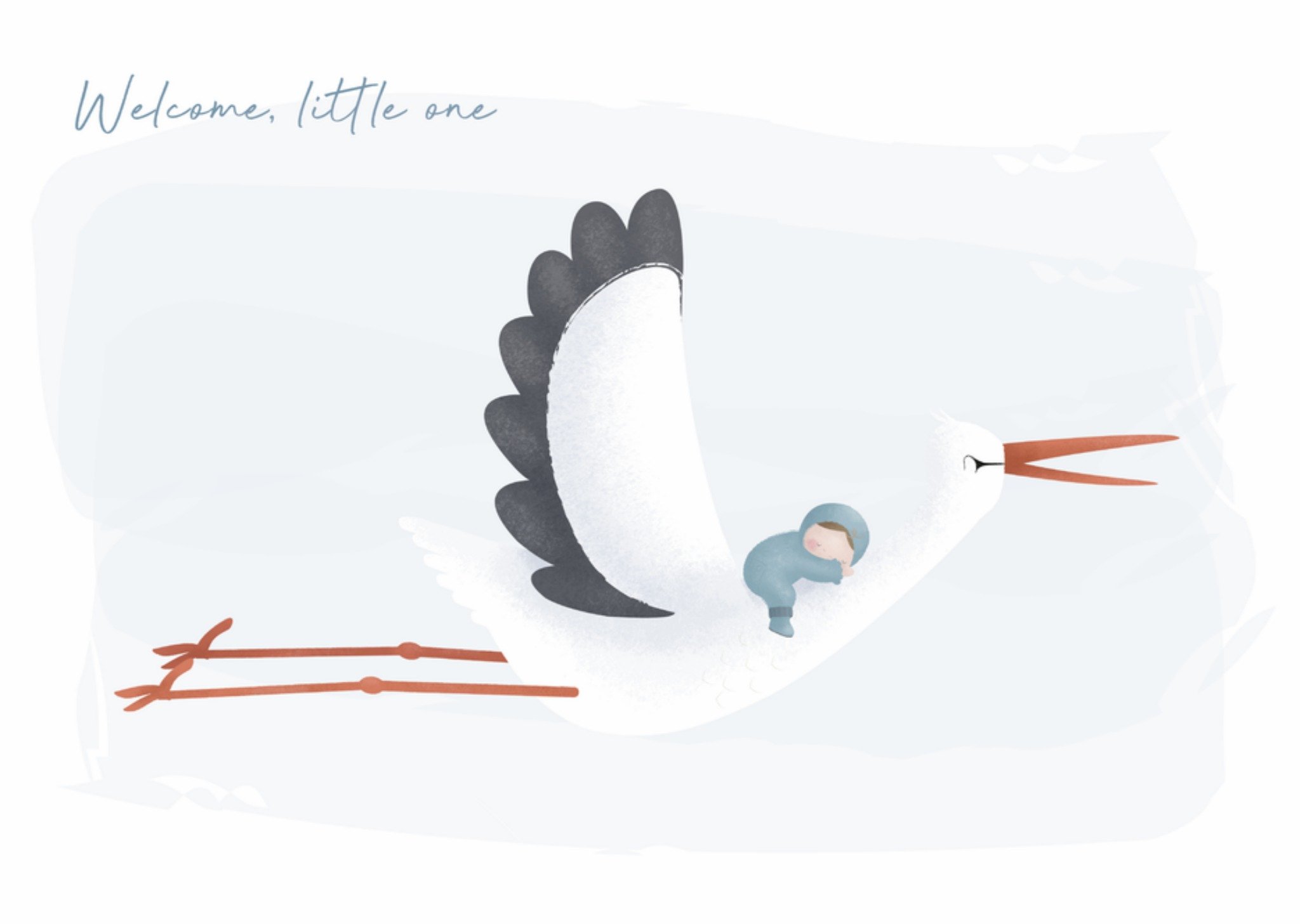 Geboortekaart Ooievaar Kaart Little Dutch