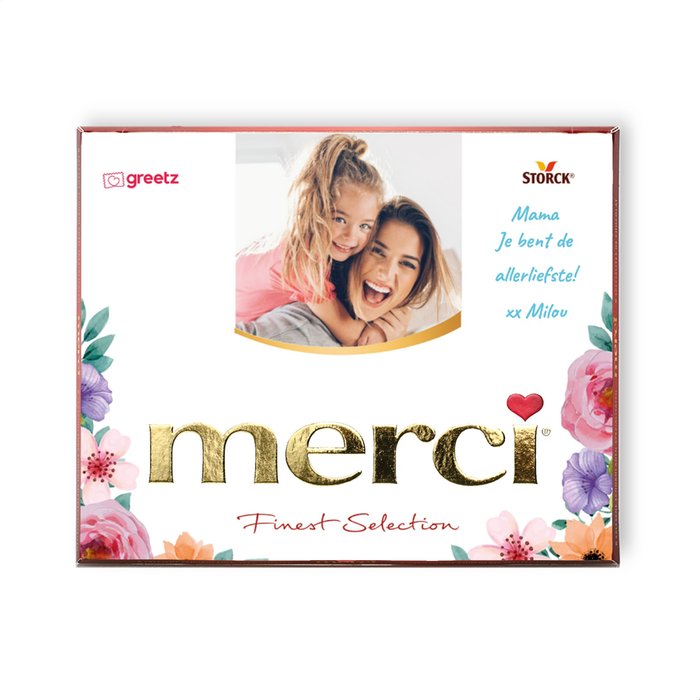 Merci | Liefste moeder met eigen foto en tekst | 250g