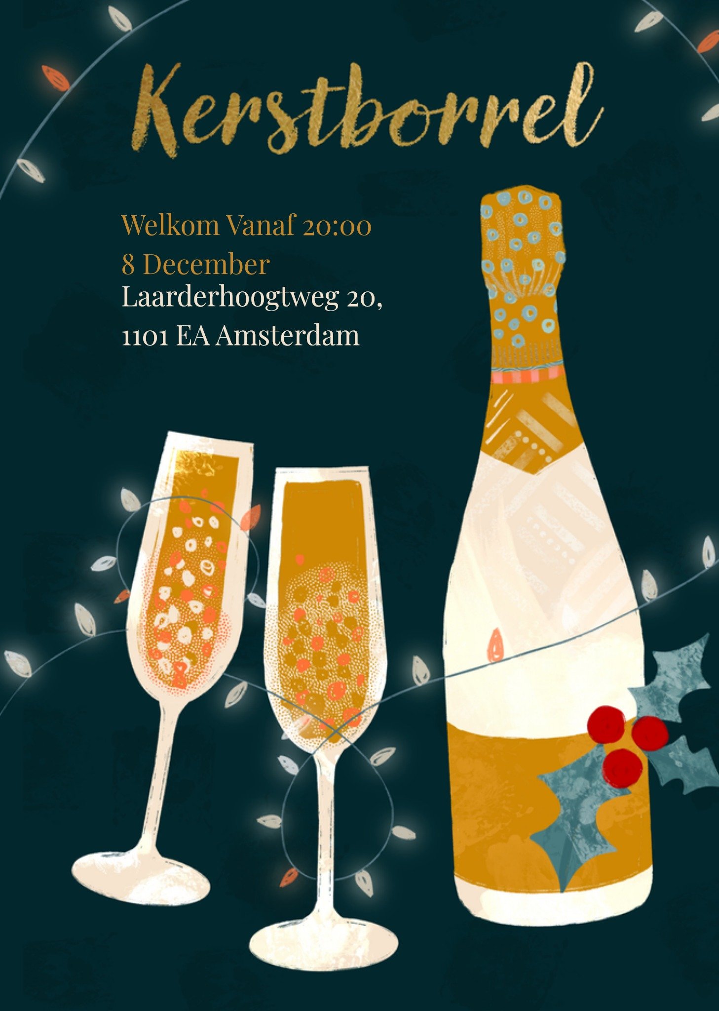 Uitnodiging kerstborrel ilustratie Greetz