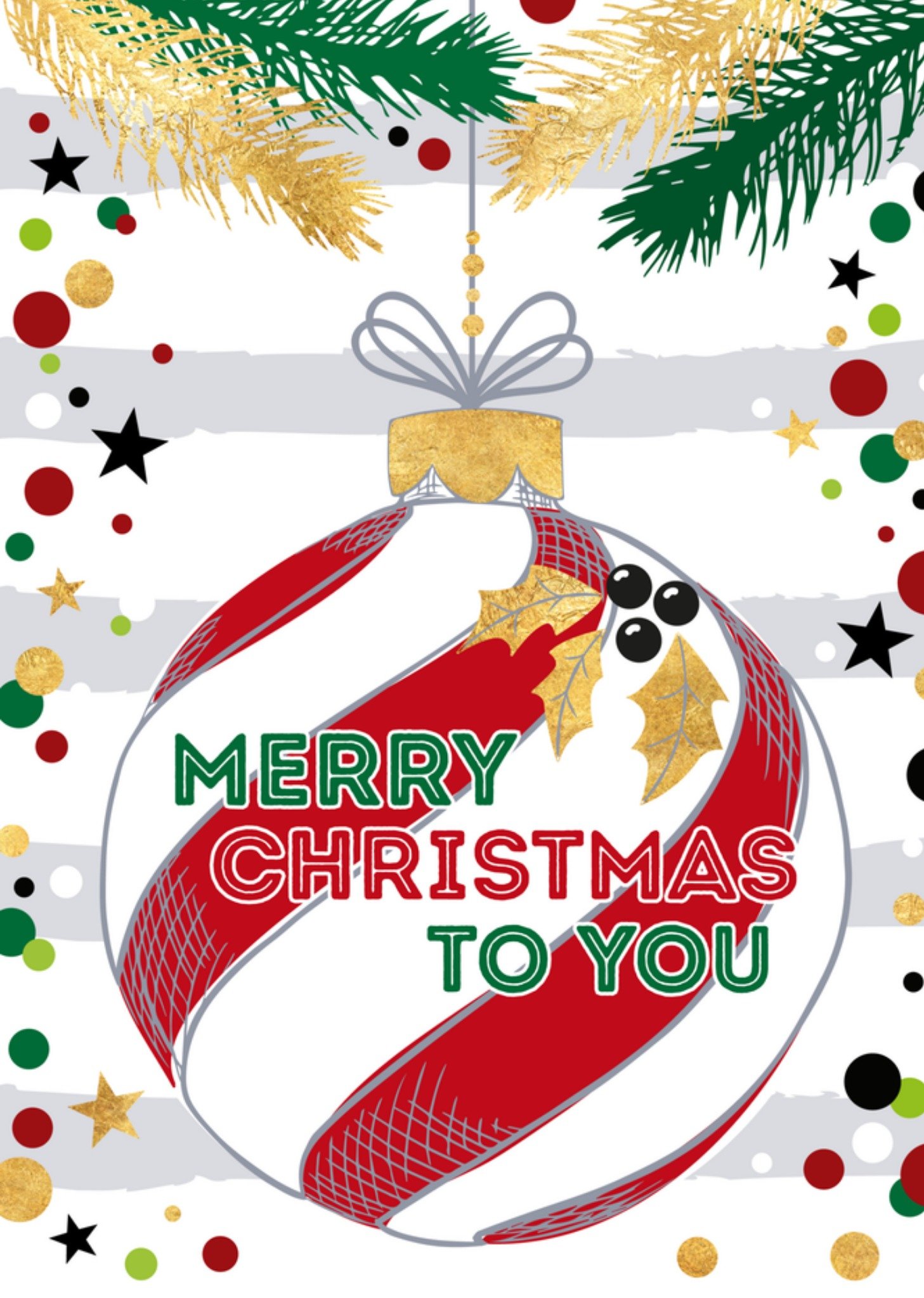 Kerstkaart kerstbal illustratie TMS